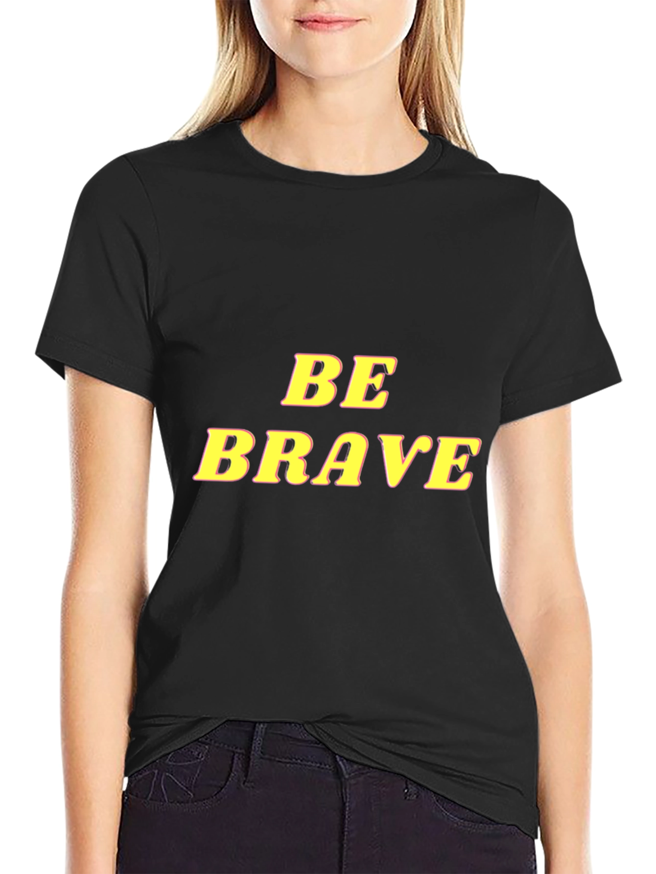 Black Be Brave Graphic Tee - Mens Black T-Shirt view 2