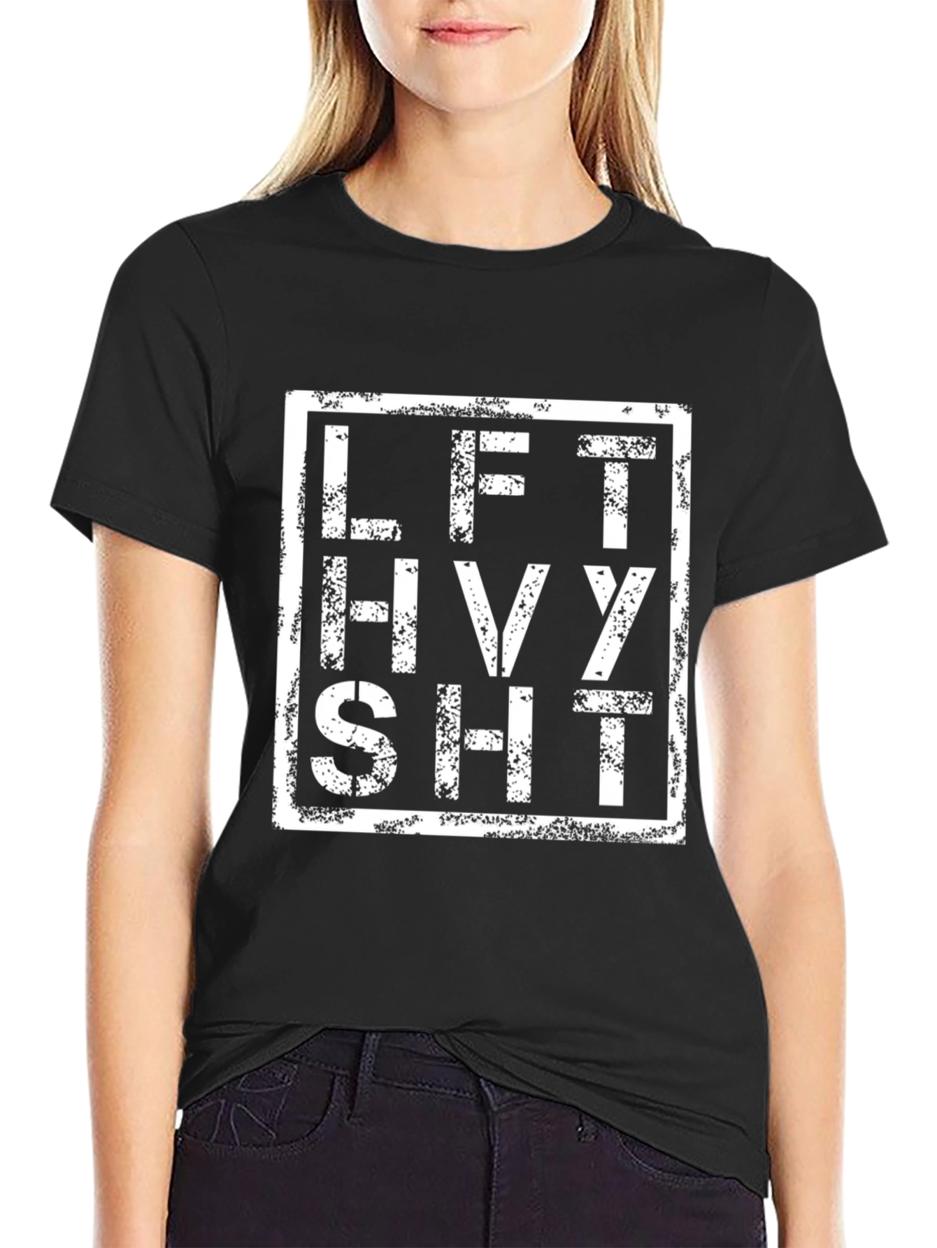 Black Lift Heavy SHT Graphic T-Shirt - Gym Workout Tee view 2