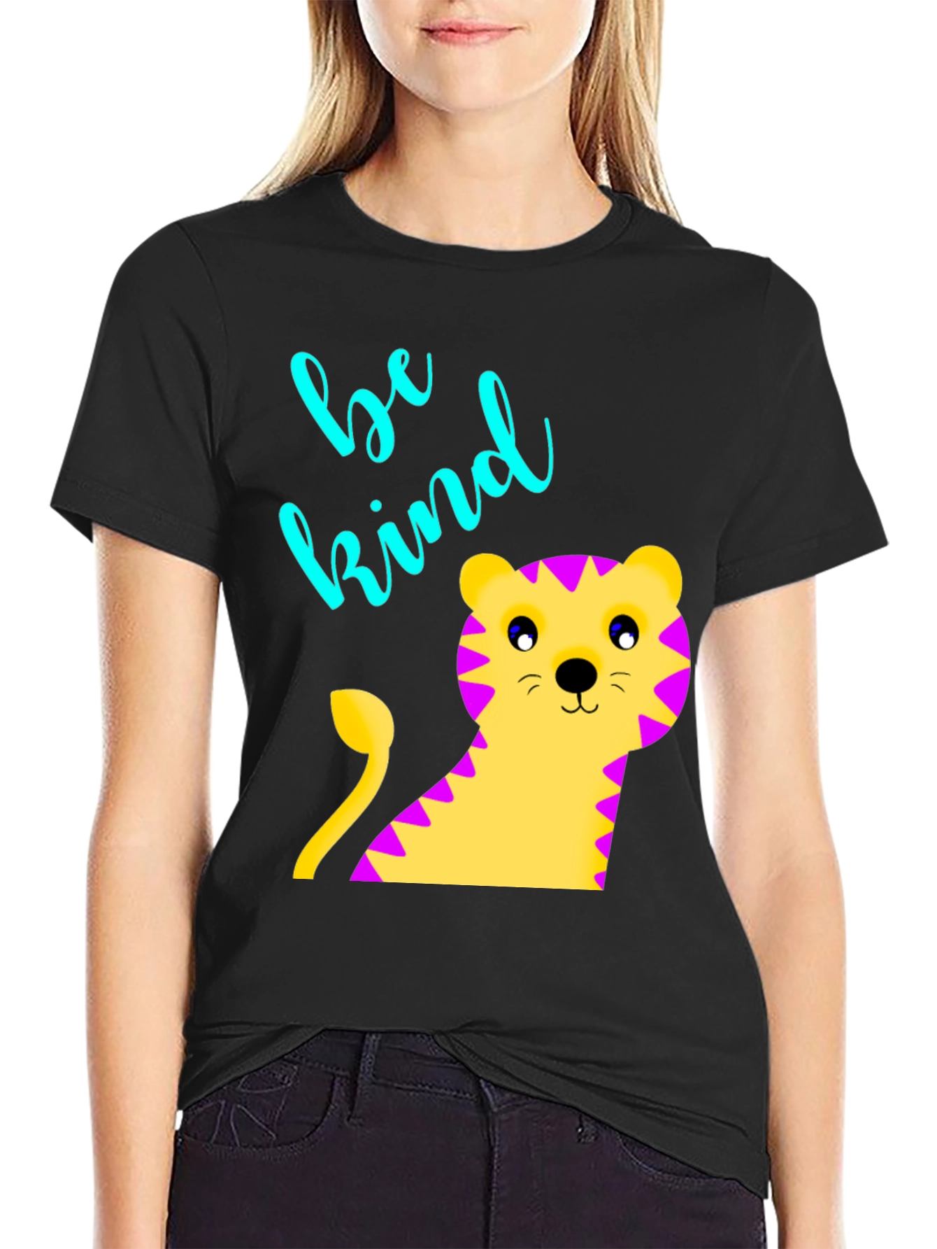 Black Be Kind Tiger Graphic Tee - Unisex view 2