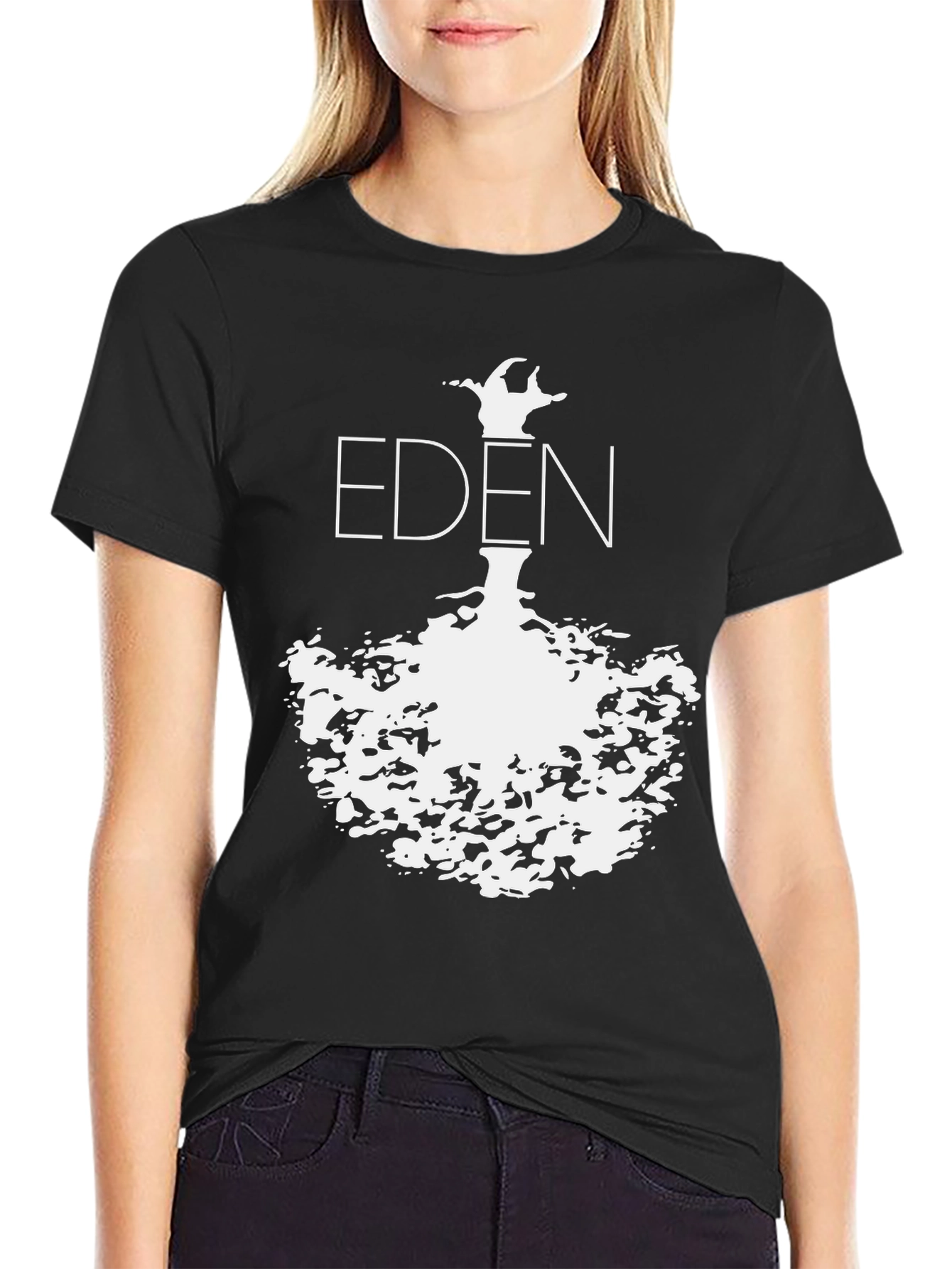 Black Eden Graphic Black T-Shirt | Minimalist Design view 2
