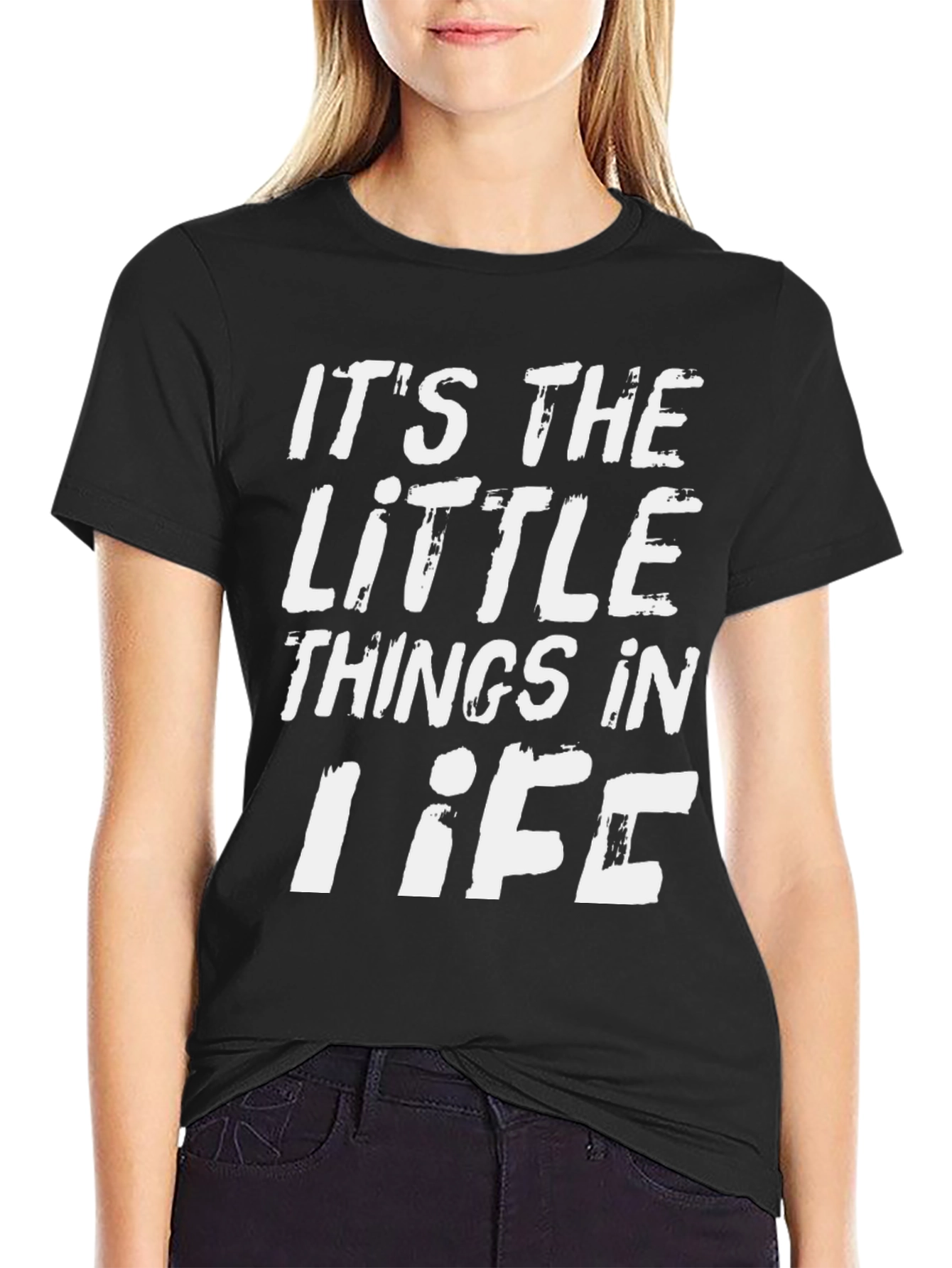 Black Little Things in Life Graphic T-Shirt view 2