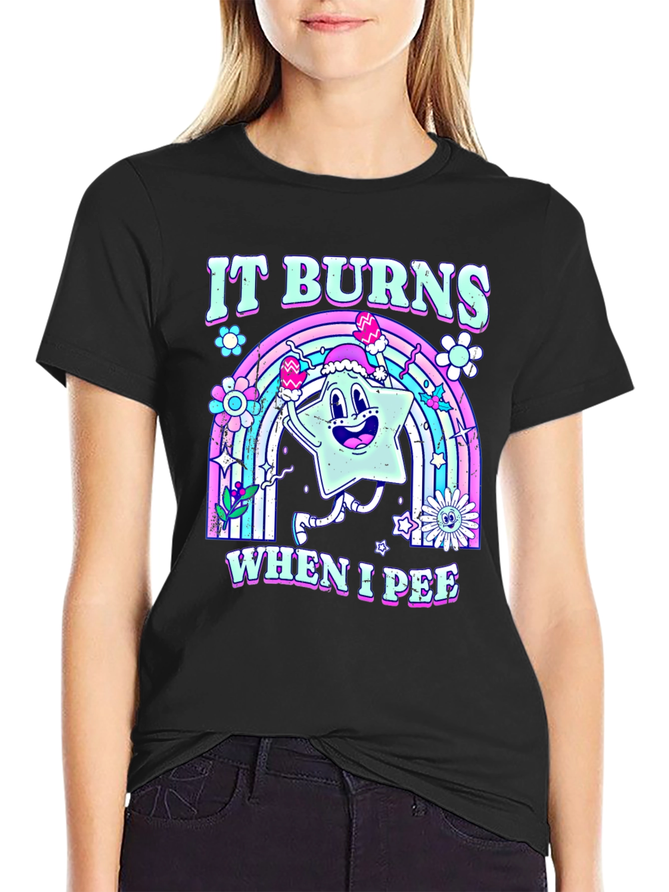 Black It Burns When I Pee Graphic Tee view 2