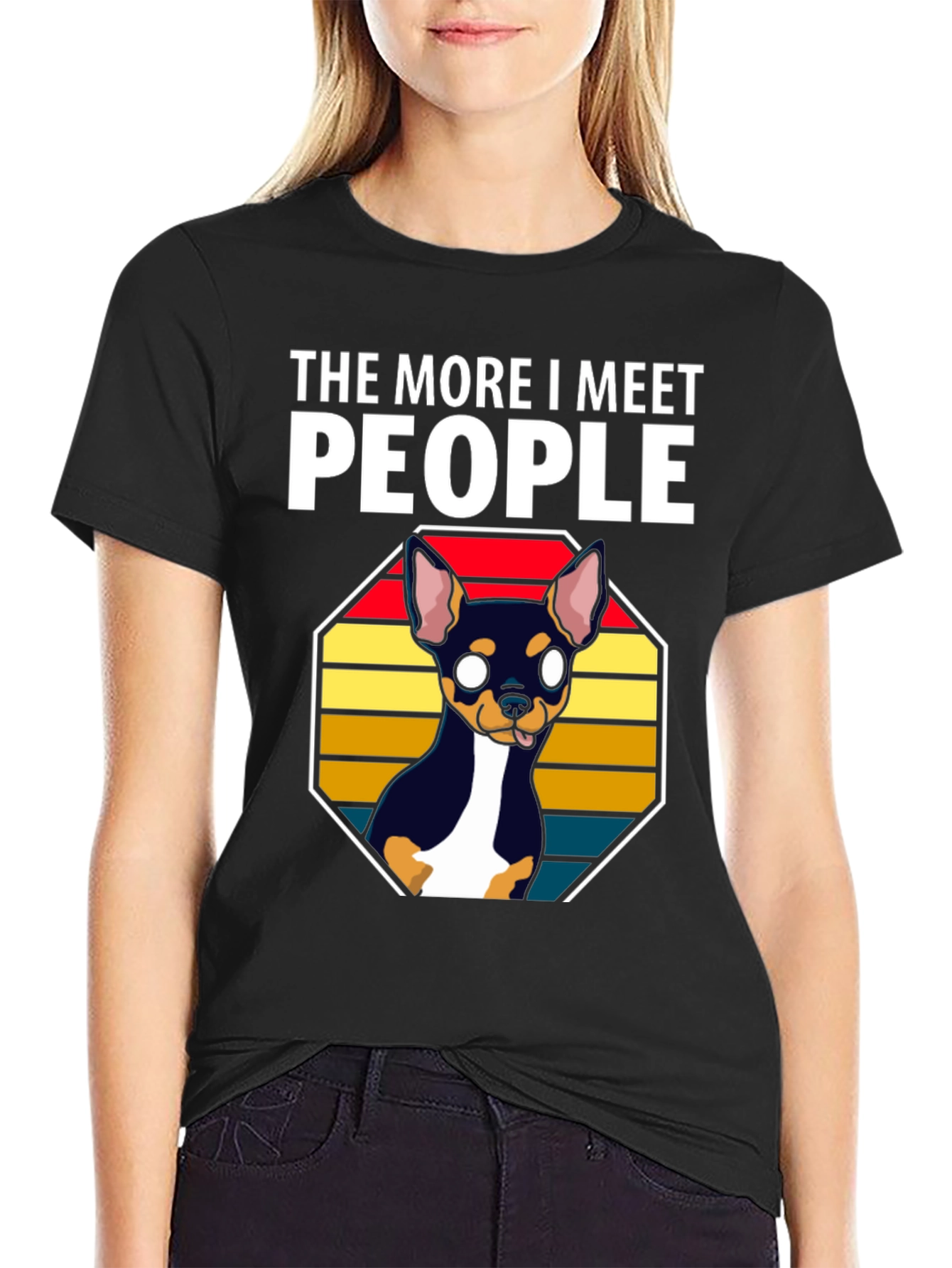 Black Dog Lover Tee - More I Meet People view 2
