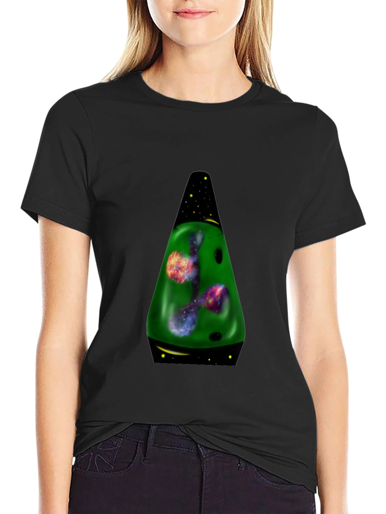 Black Galaxy Lava Lamp Graphic T-Shirt view 2