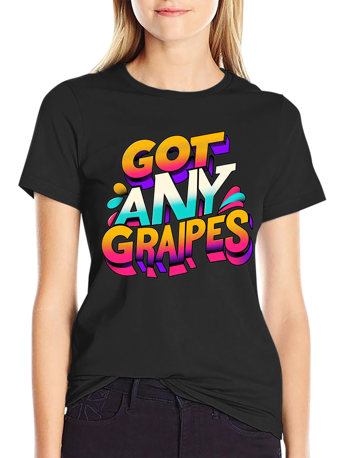Black Got Any Grapes Graphic T-Shirt view 2