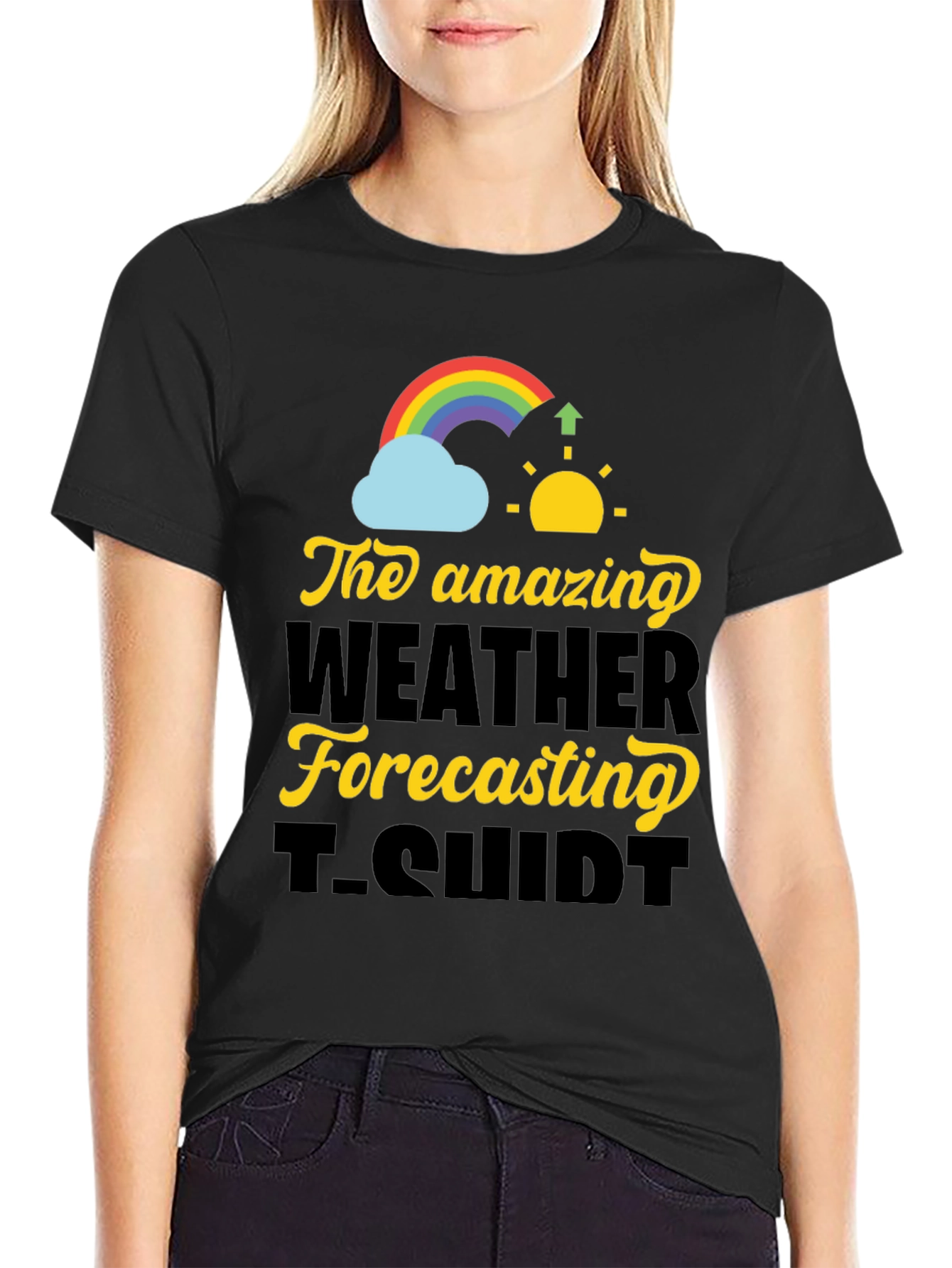 Black Amazing Weather Forecasting T-Shirt view 2