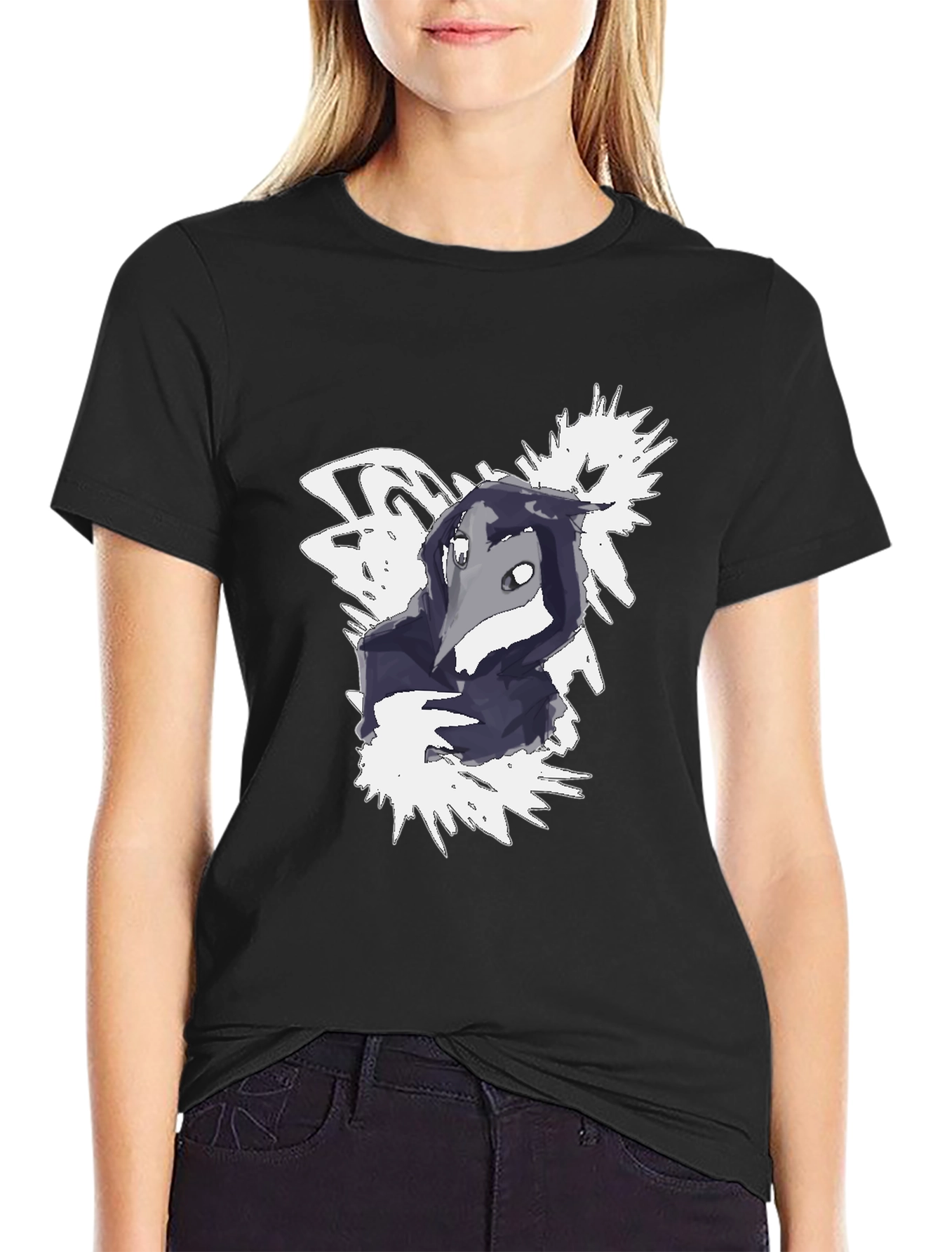 Black Plague Doctor Graphic T-Shirt - Black view 2