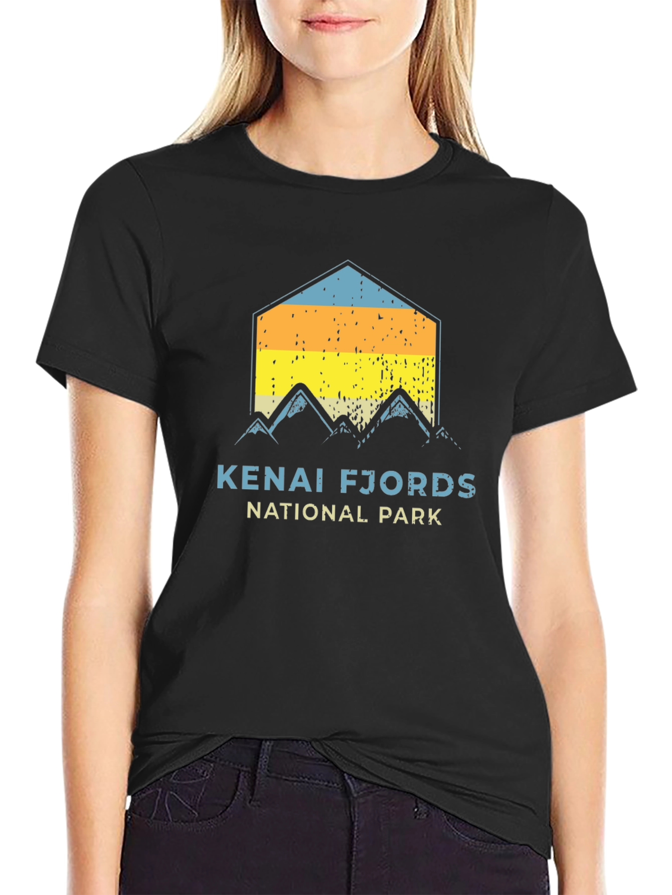 Black Kenai Fjords National Park Black T-Shirt view 2