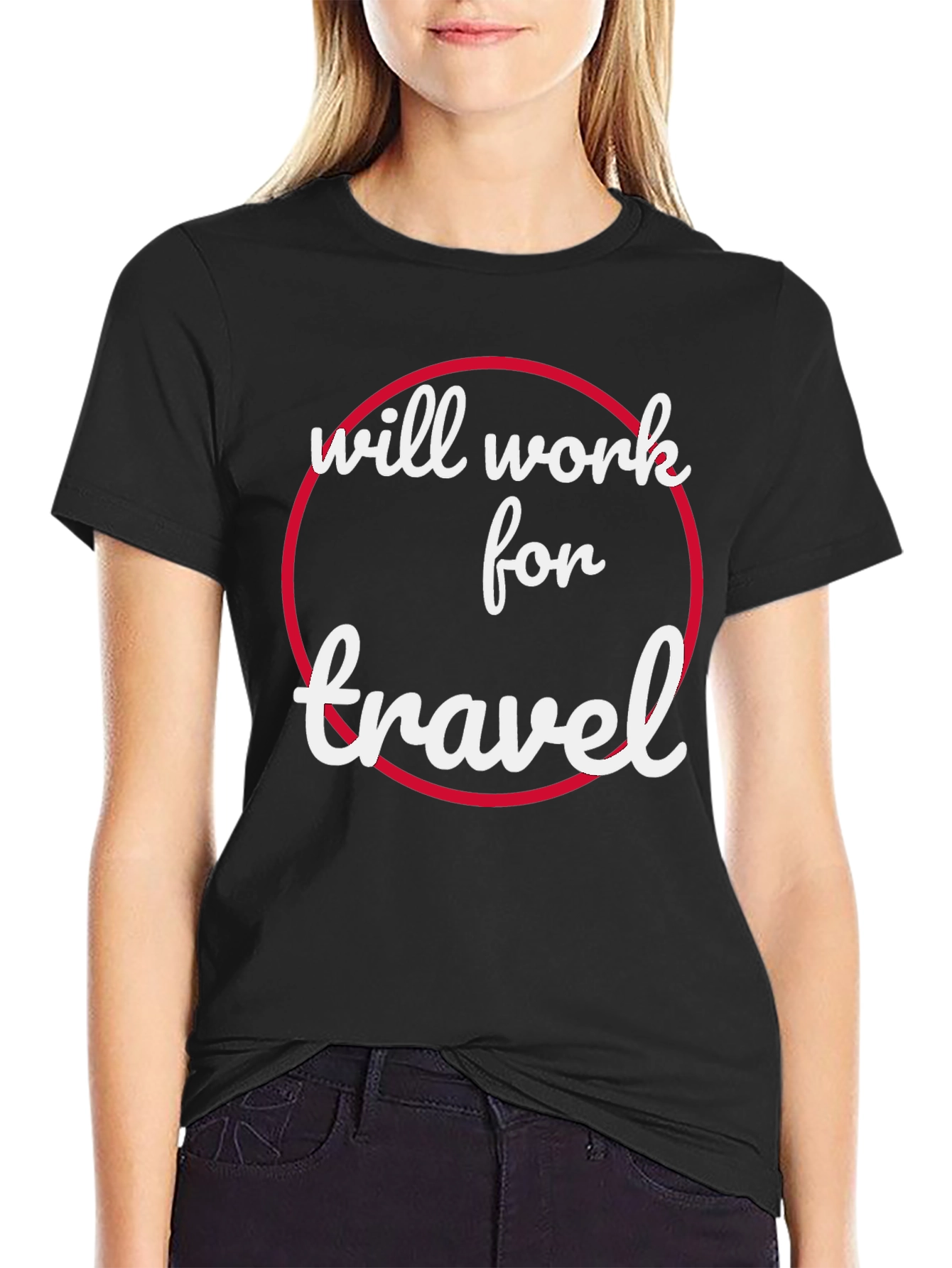 Black Will Work For Travel T-Shirt view 2