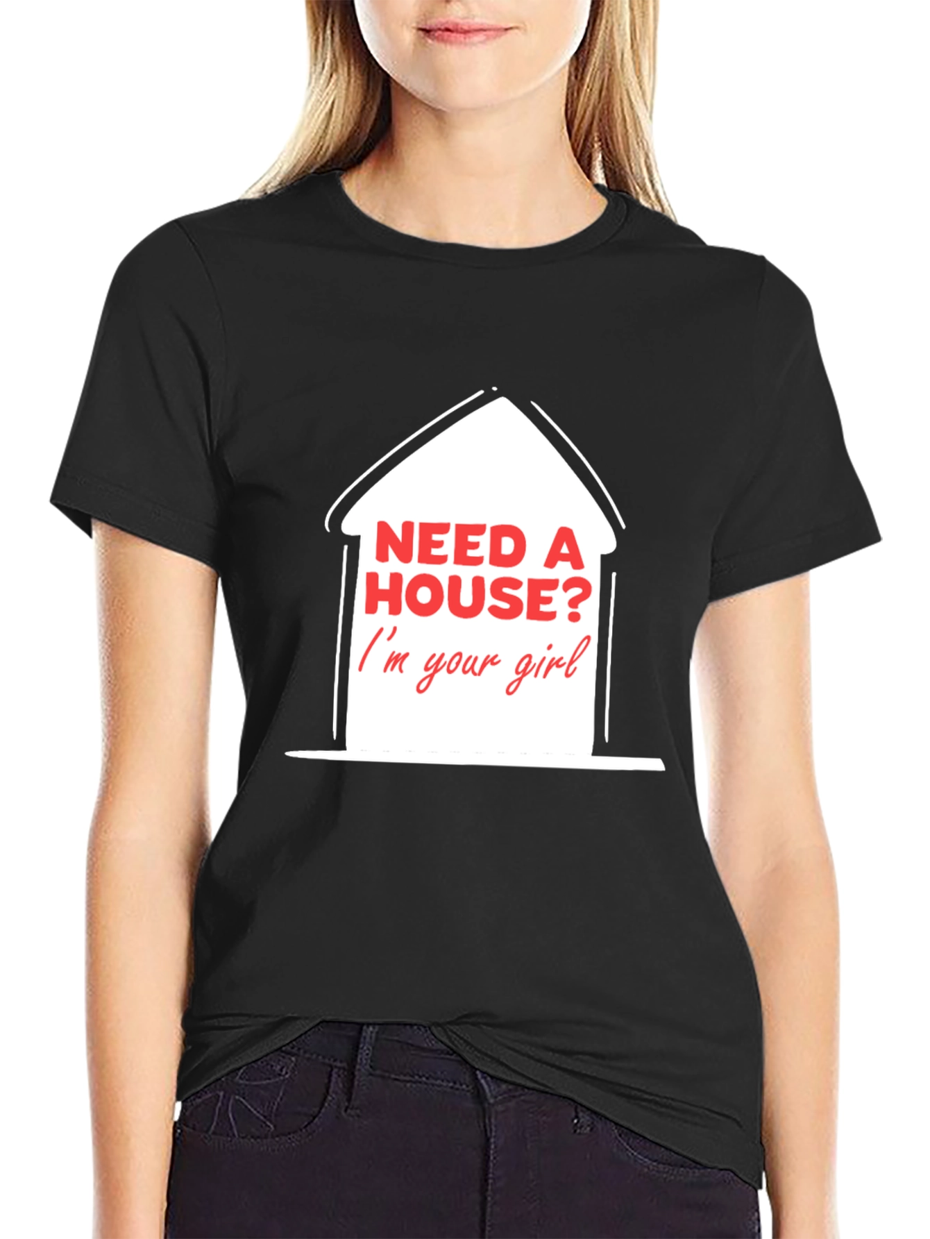 Black Need A House? T-Shirt - Real Estate Agent Apparel view 2