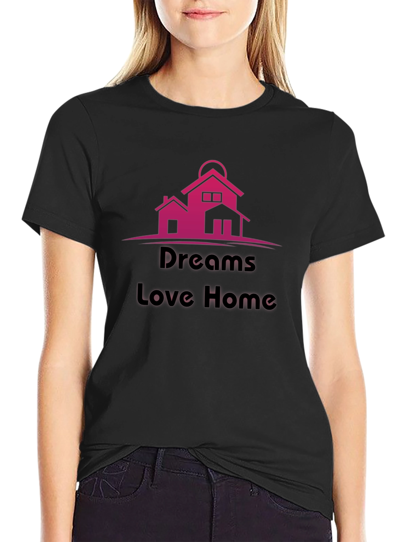 Black Dreams Love Home T-Shirt view 2
