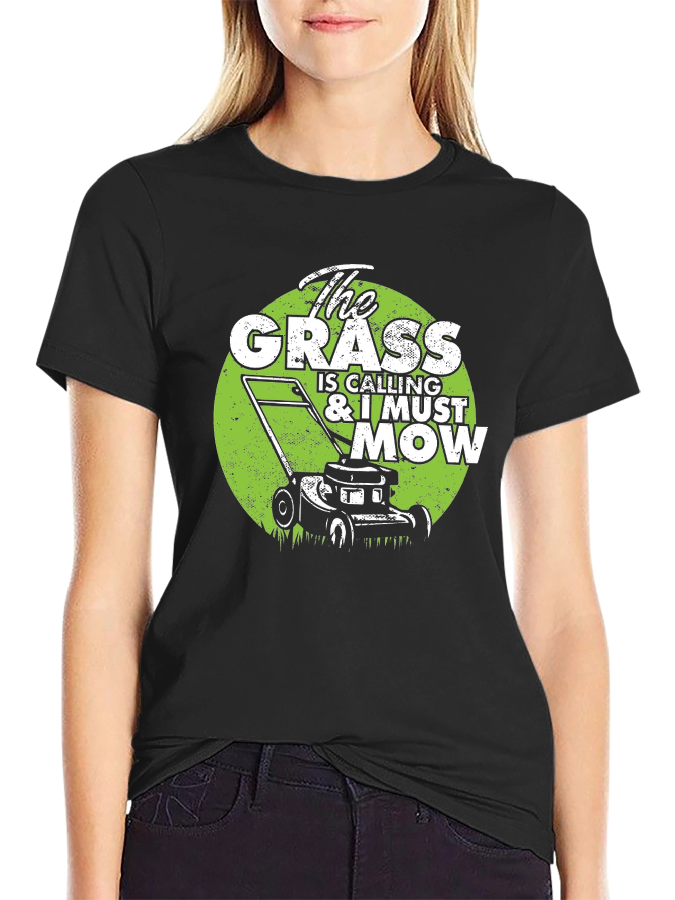 Black The Grass is Calling T-Shirt view 2