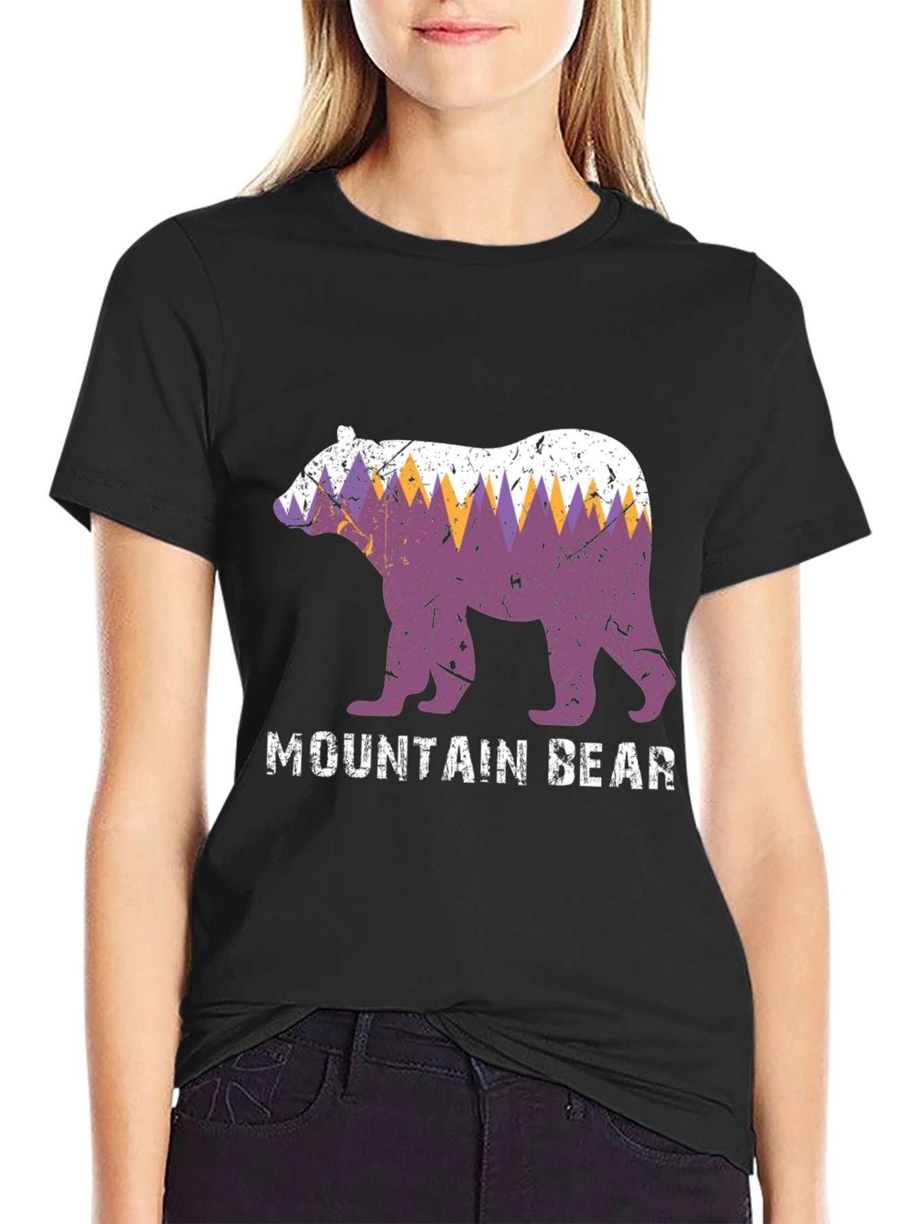 Black Mountain Bear Graphic Tee - Nature Lover's T-Shirt view 2