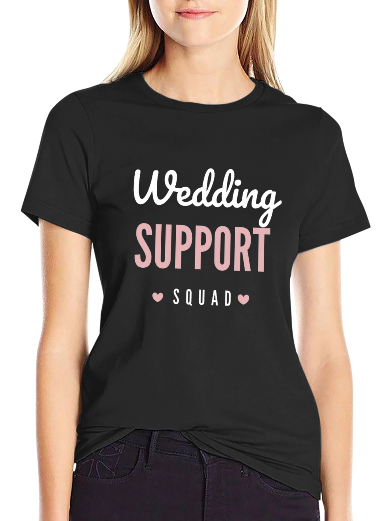 Black Wedding Support Squad T-Shirt view 2