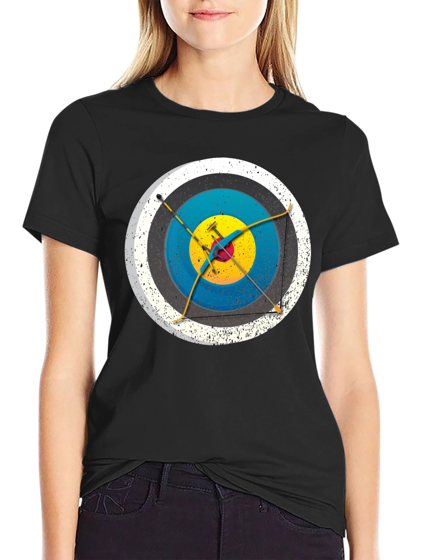 Black Archery Target Graphic T-Shirt view 2