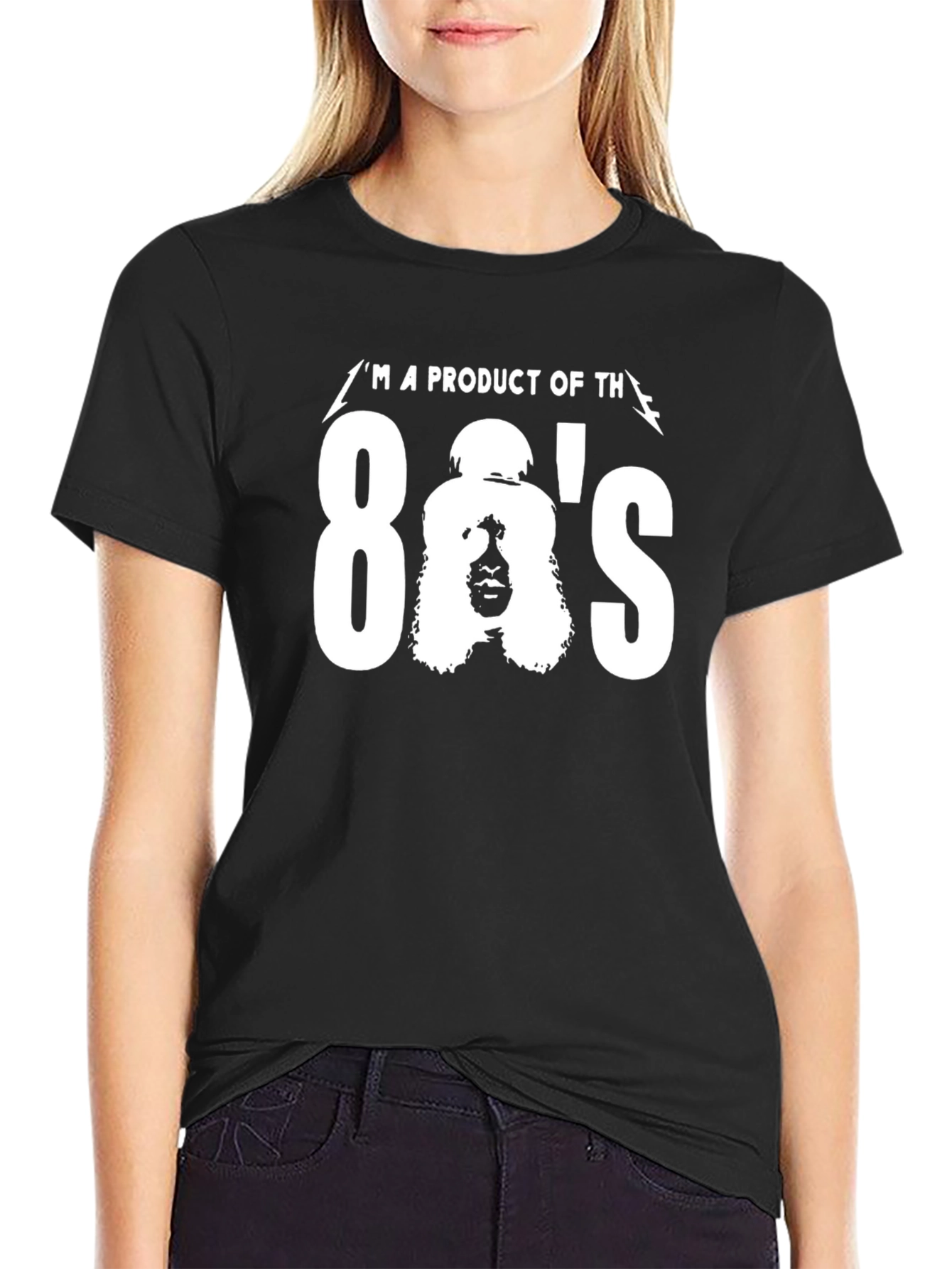 Black 80s Product Graphic Tee - Retro Style view 2