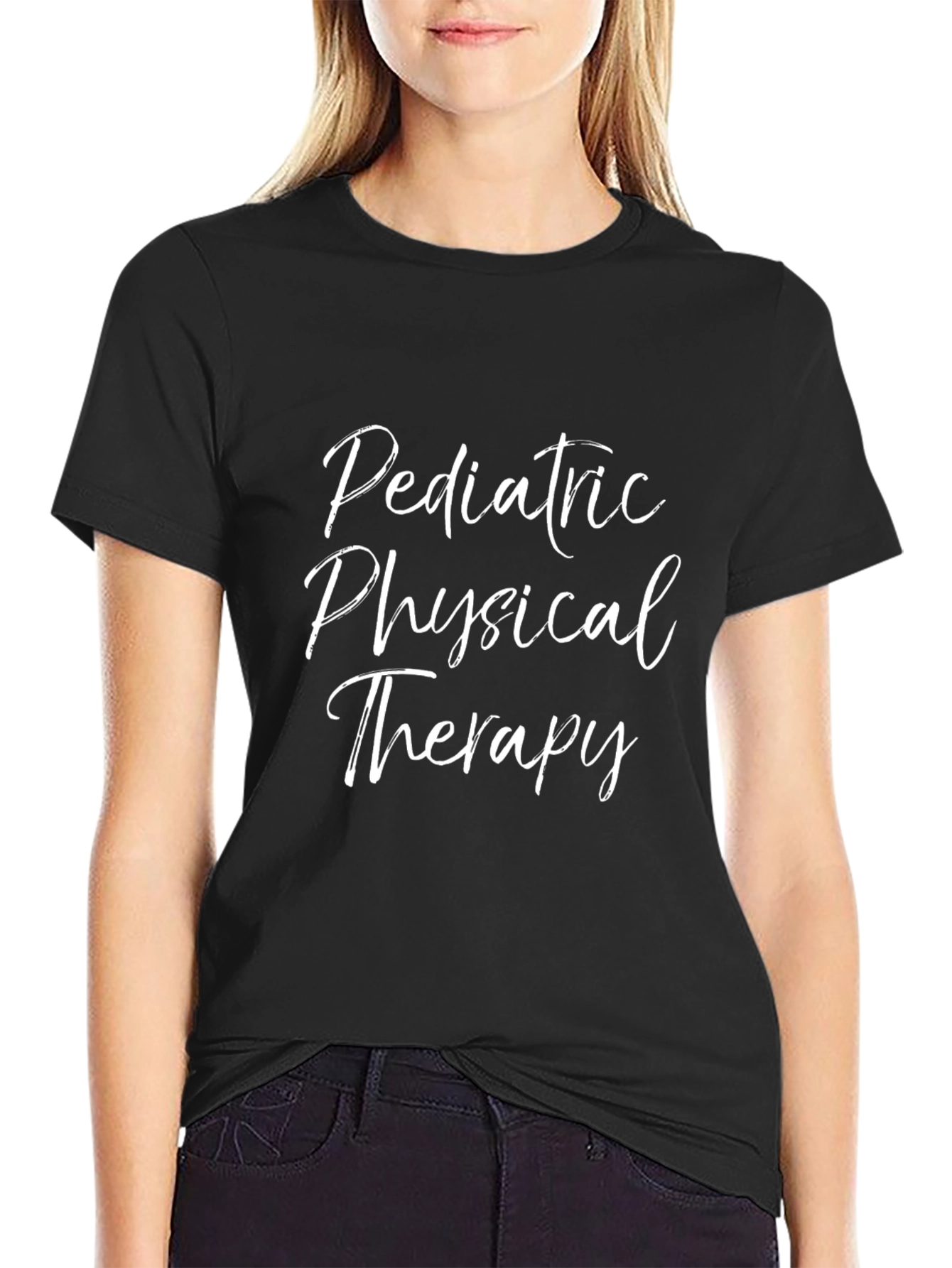 Black Pediatric Physical Therapy T-Shirt view 2