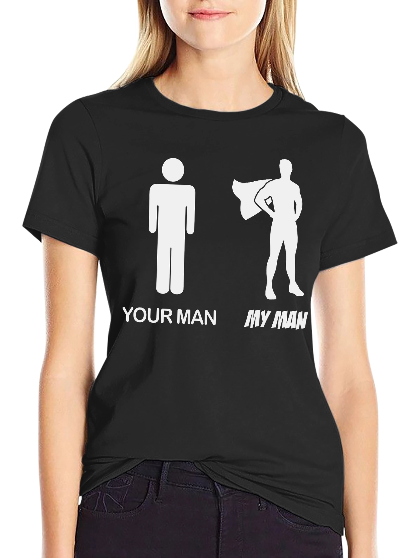 Black Your Man My Man Graphic Tee - Superhero Humor T-Shirt view 2