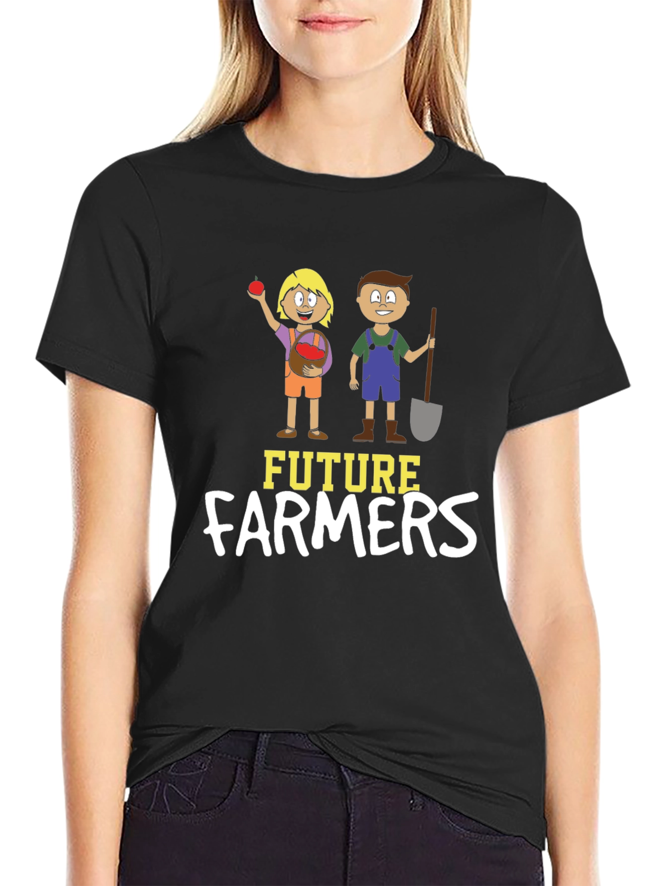 Black Future Farmers Graphic Tee, Black Cotton Blend view 2