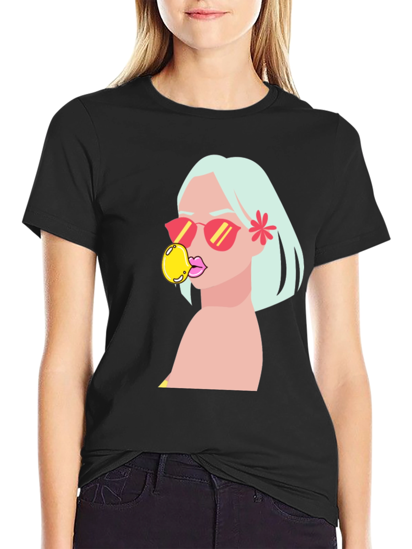 Bubblegum Pop Art T-Shirt - Casual Graphic Tee - 2
