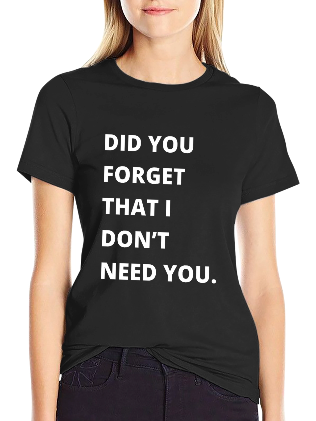 Black Sarcastic Slogan Tee - Did You Forget? view 2