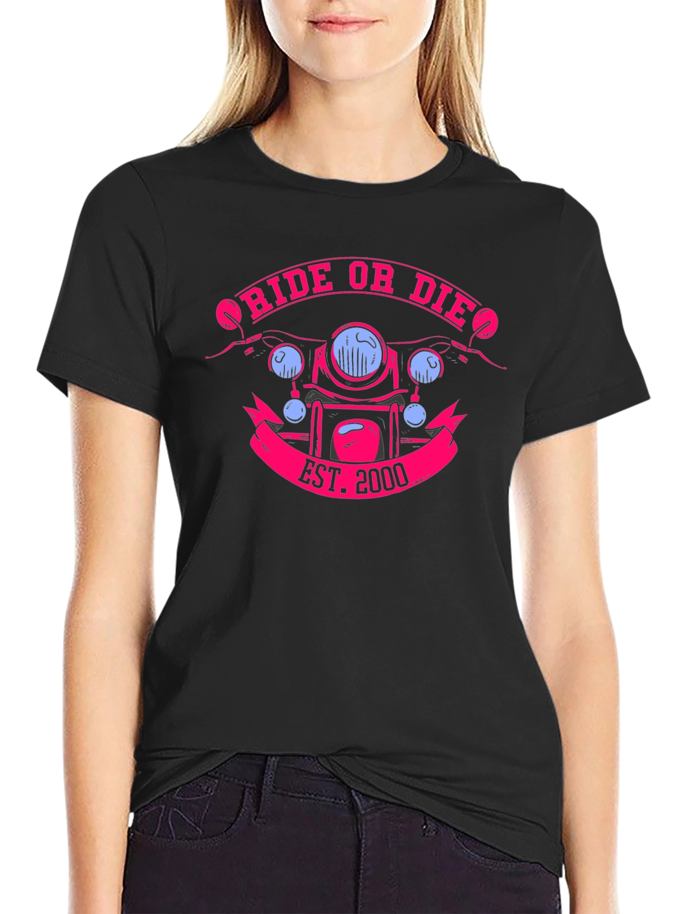 Black Ride or Die Motorcycle T-Shirt view 2