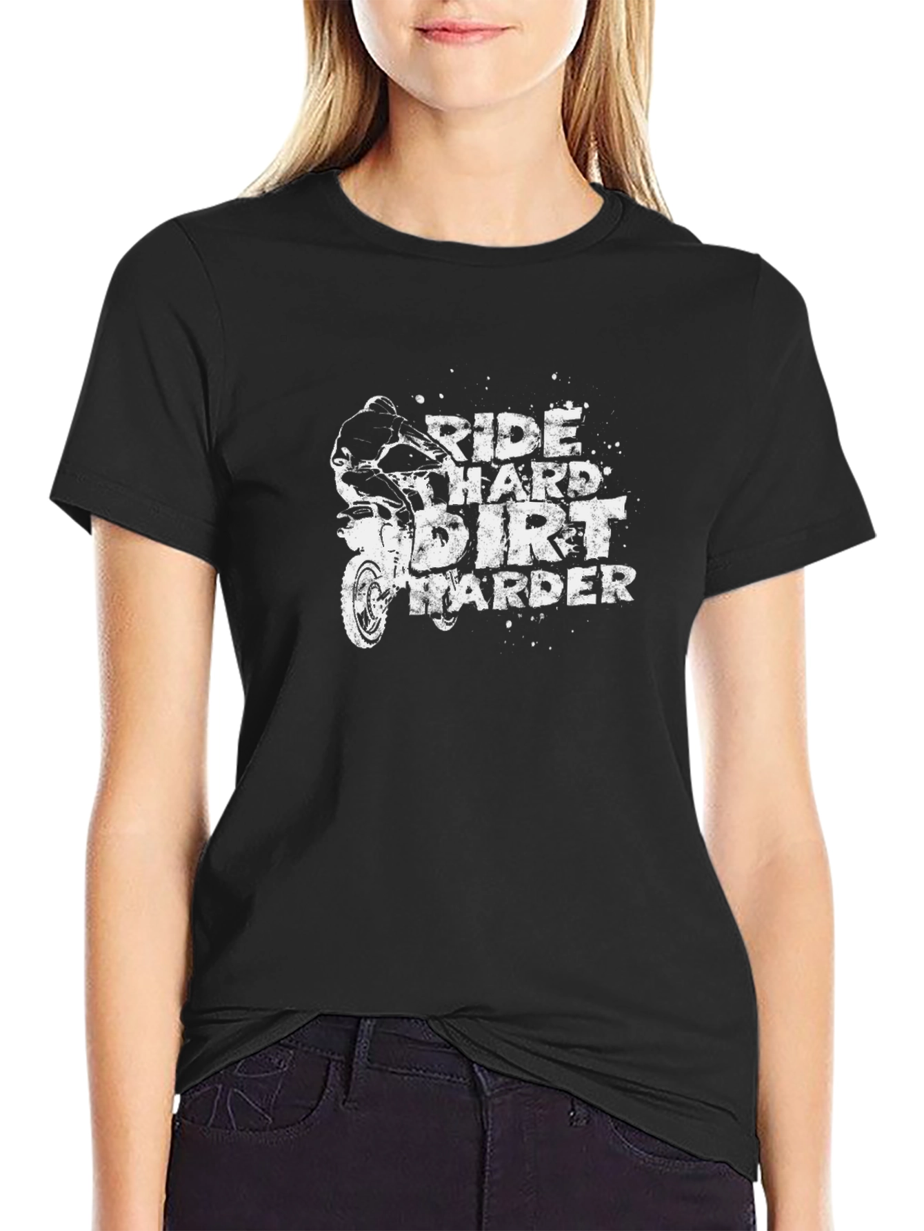 Black Ride Hard Dirt Harder Black T-Shirt view 2