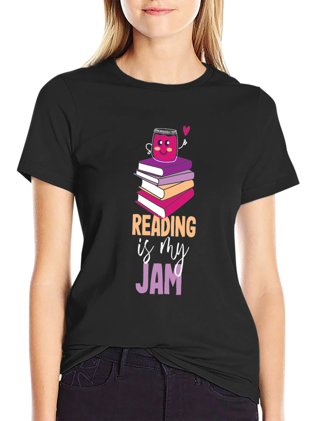 Black Reading Is My Jam Graphic T-Shirt view 2
