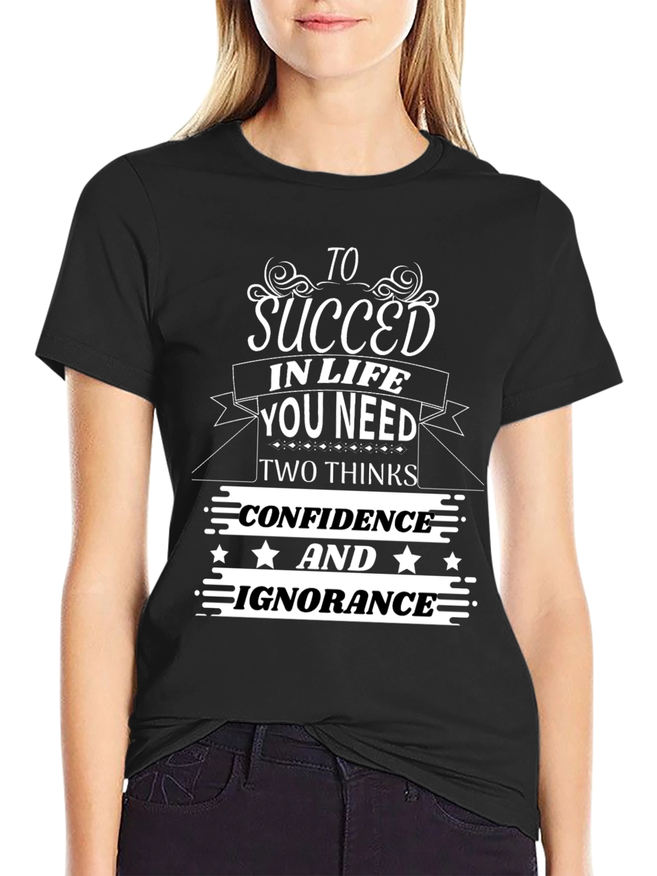 Black To Succeed in Life Funny Graphic Tee view 2