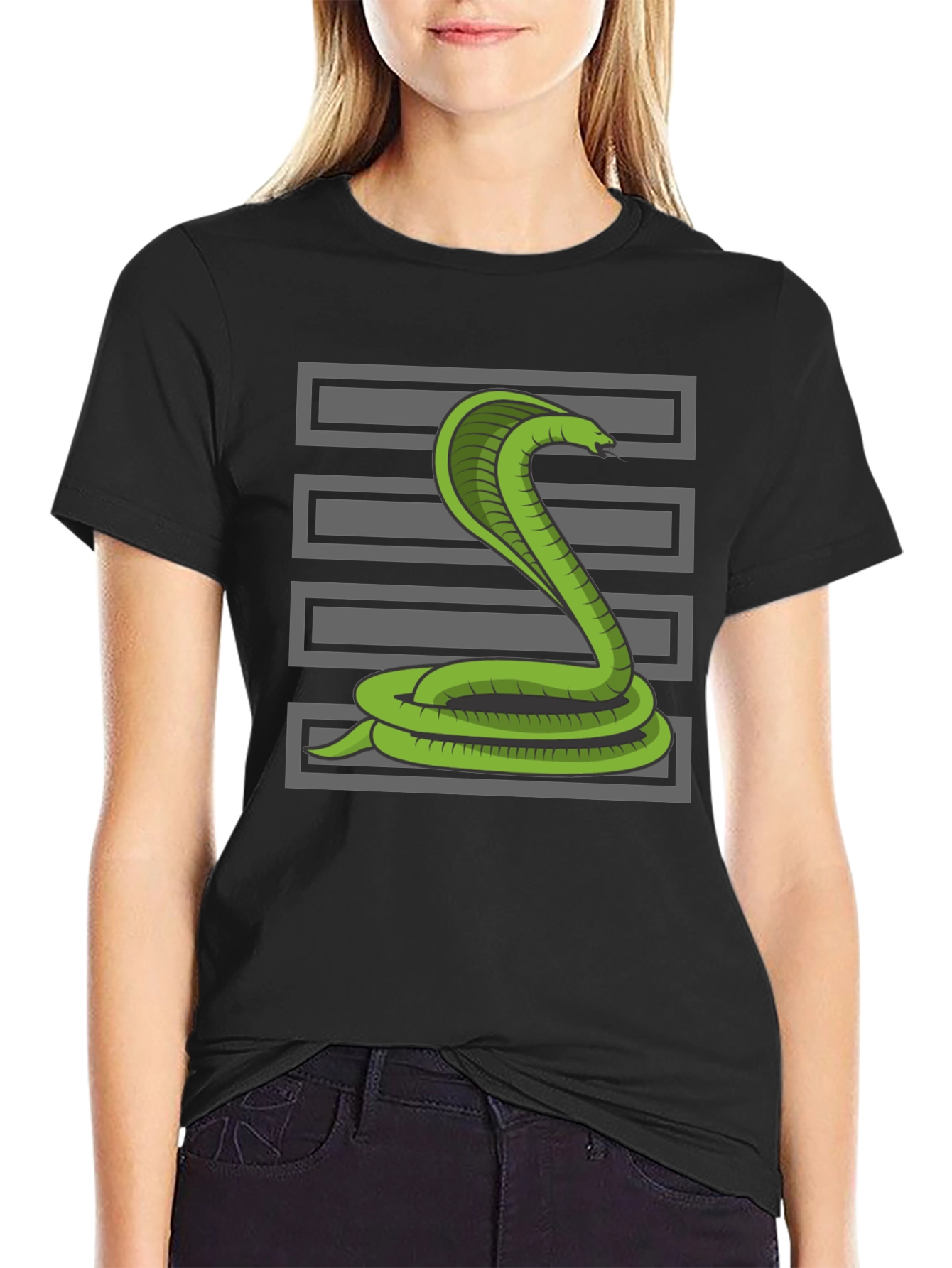 Black Cobra Snake T-Shirt - Graphic Tee for Men view 2