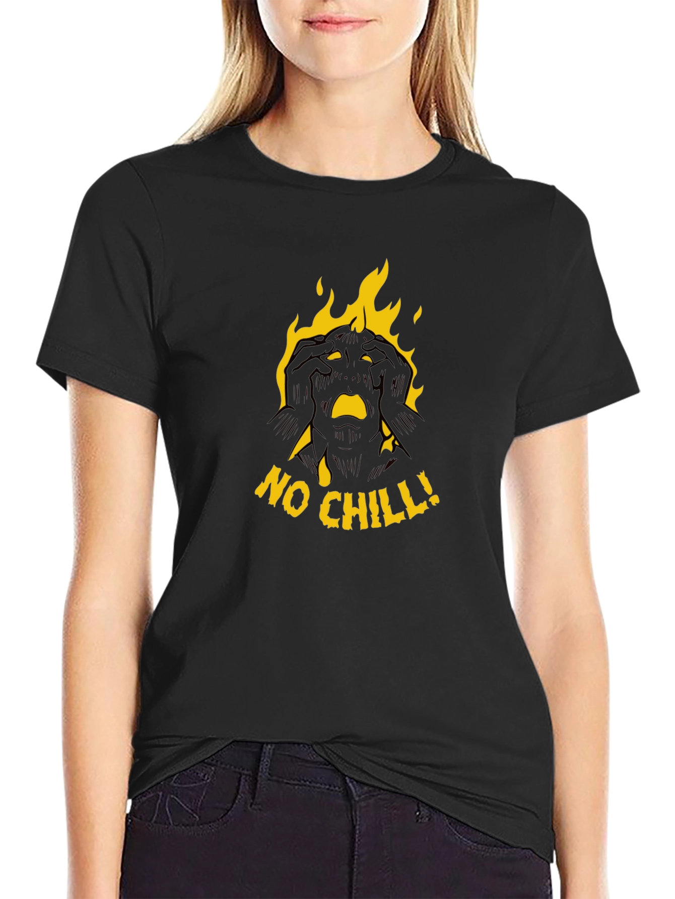 Black No Chill Graphic Black T-Shirt view 2