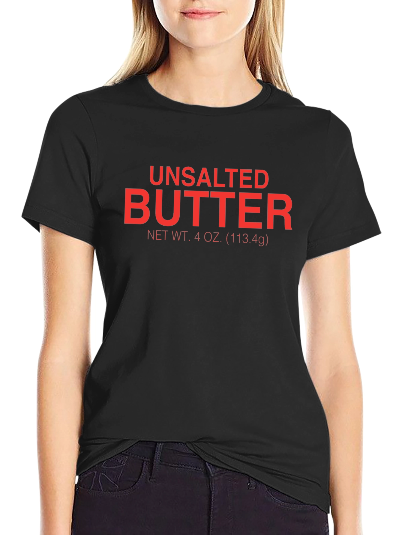 Black Unsalted Butter Graphic T-Shirt - Novelty Tee view 2