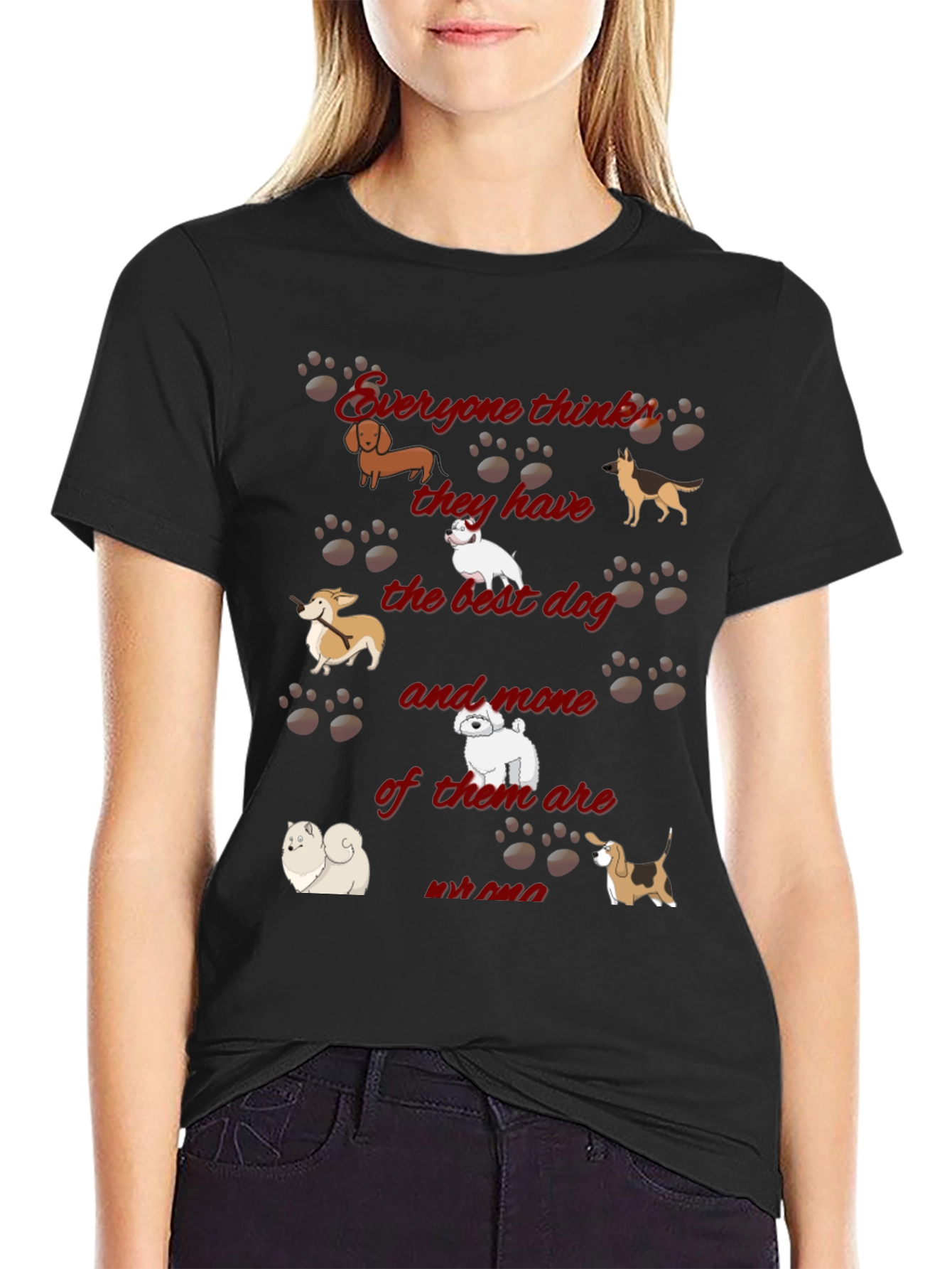Black Dog Lover T-Shirt - Best Dog Breed Graphic Tee view 2