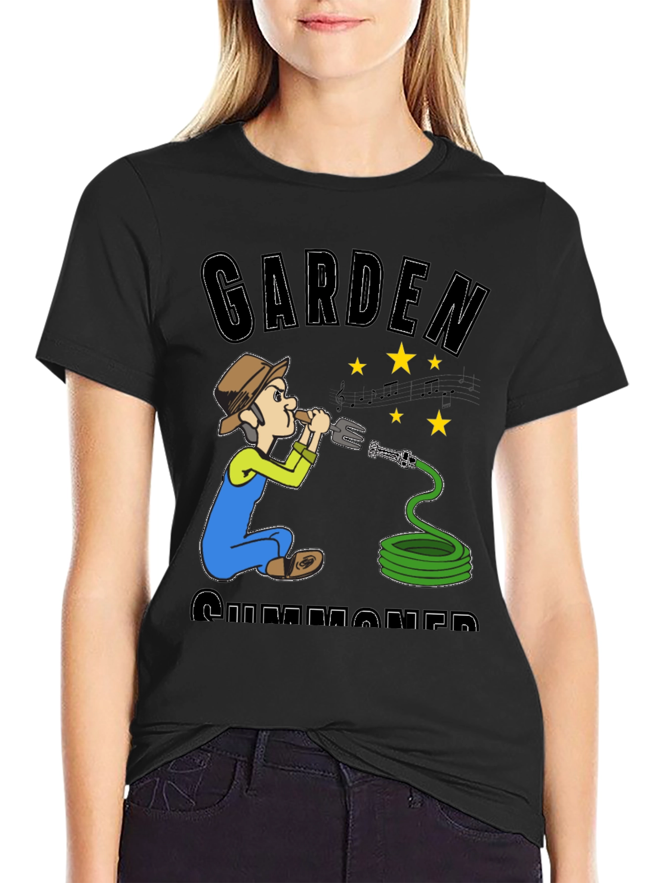 Black Gardener Summoner Graphic Tee - Novelty T-Shirt view 2