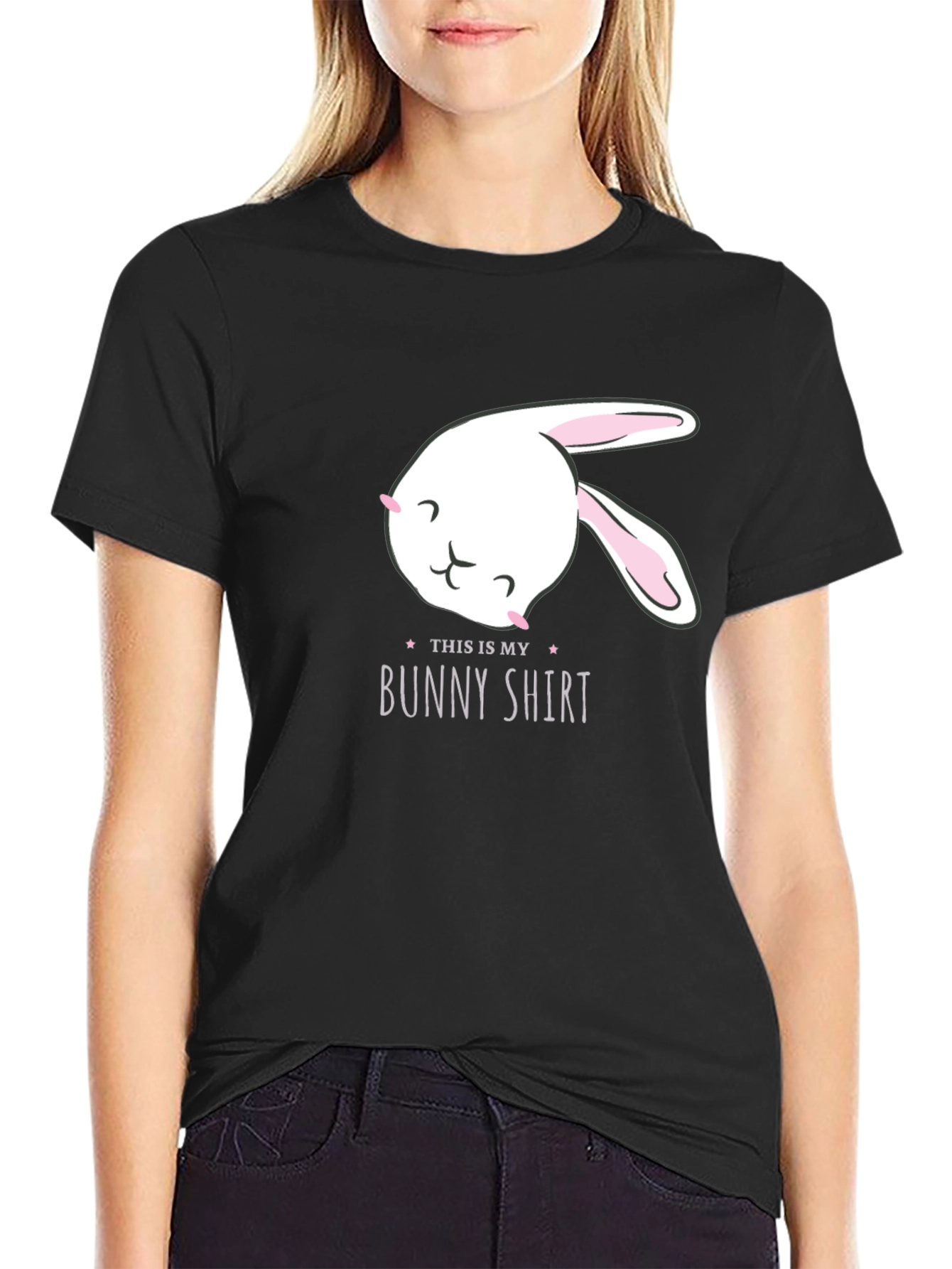 Black Cute Bunny Shirt - This is My Bunny Shirt view 2