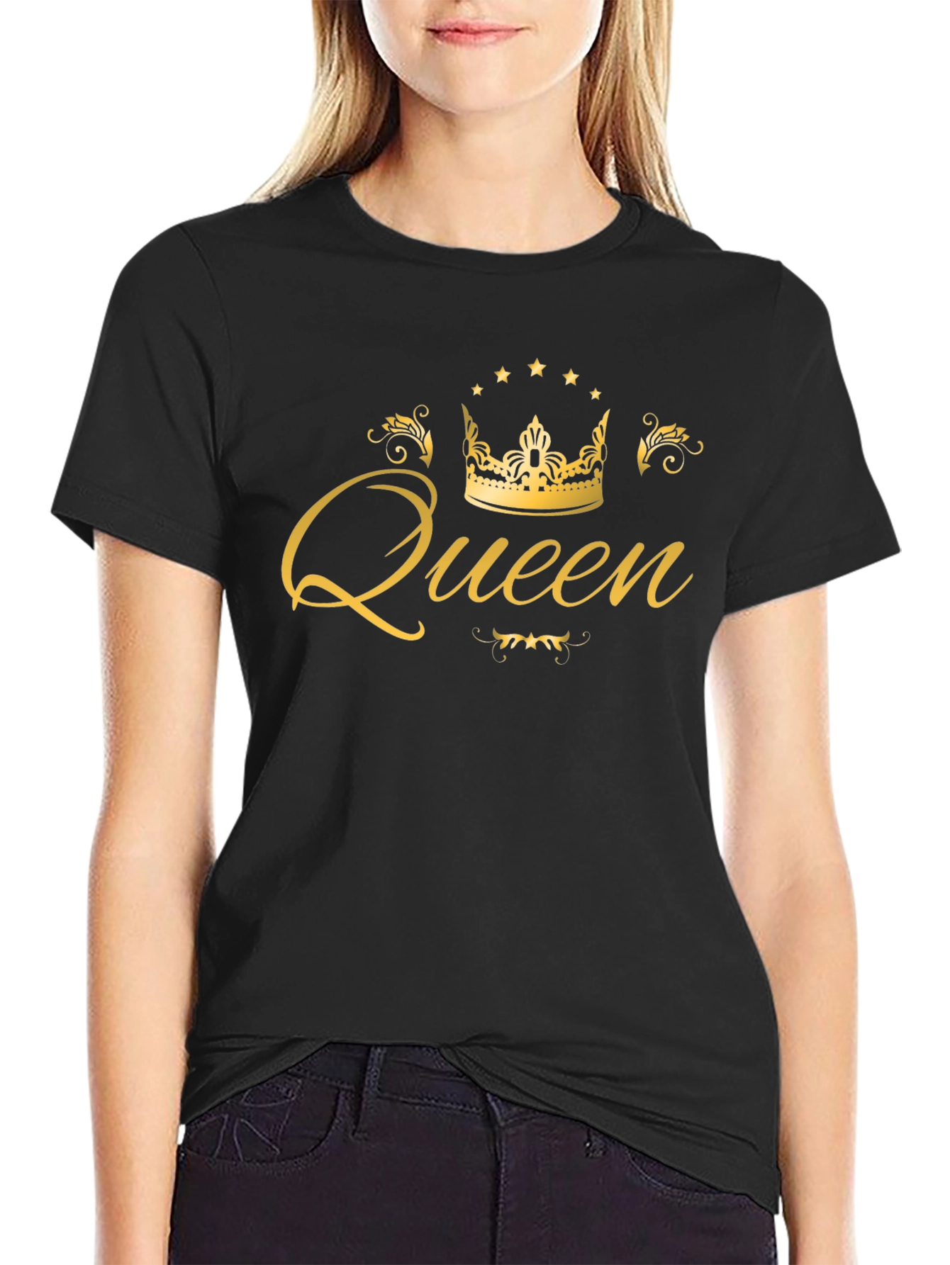 Black Queen Crown Graphic T-Shirt - Black view 2