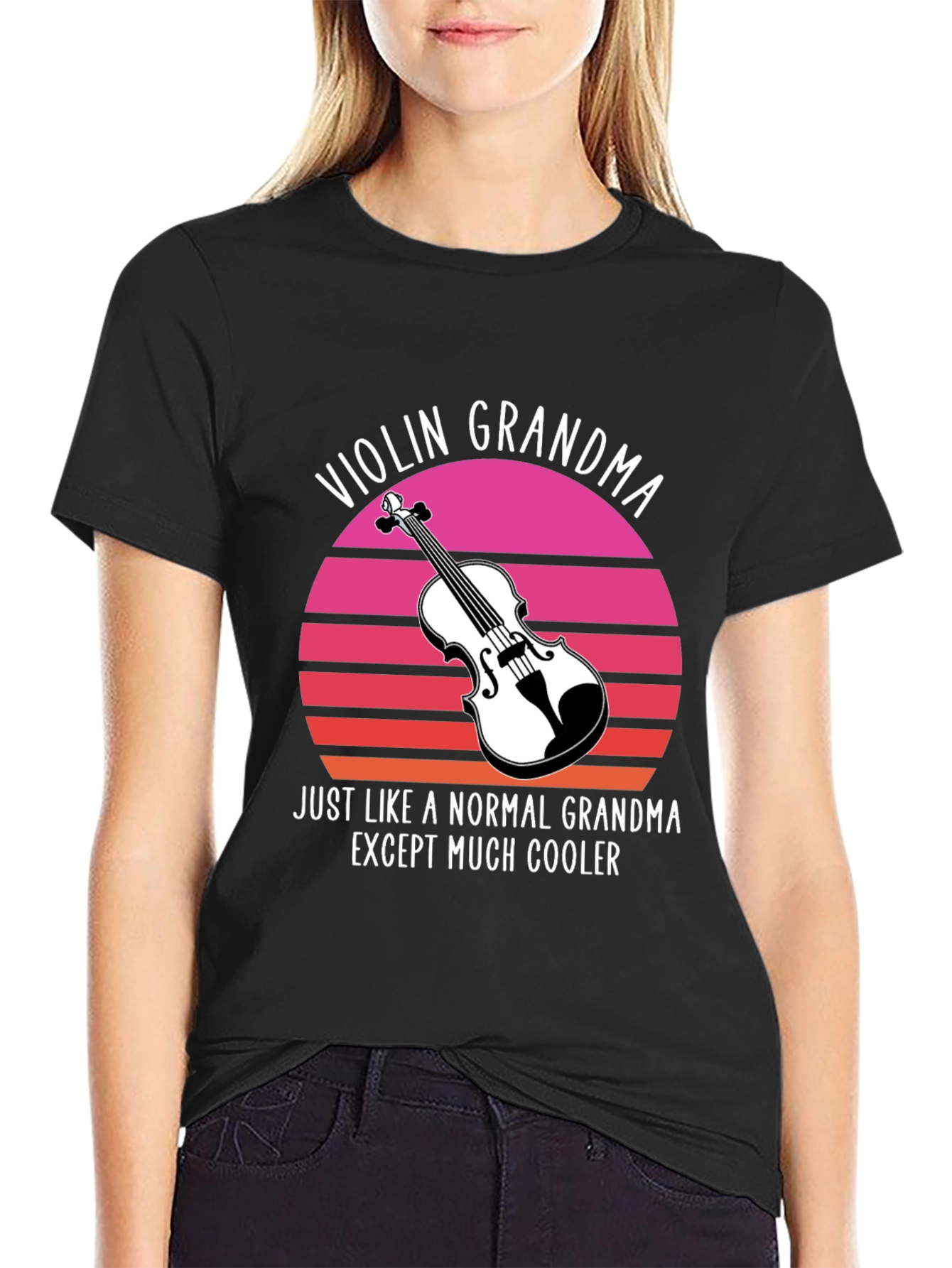 Black Violin Grandma T-Shirt - Cool Musician Gift view 2