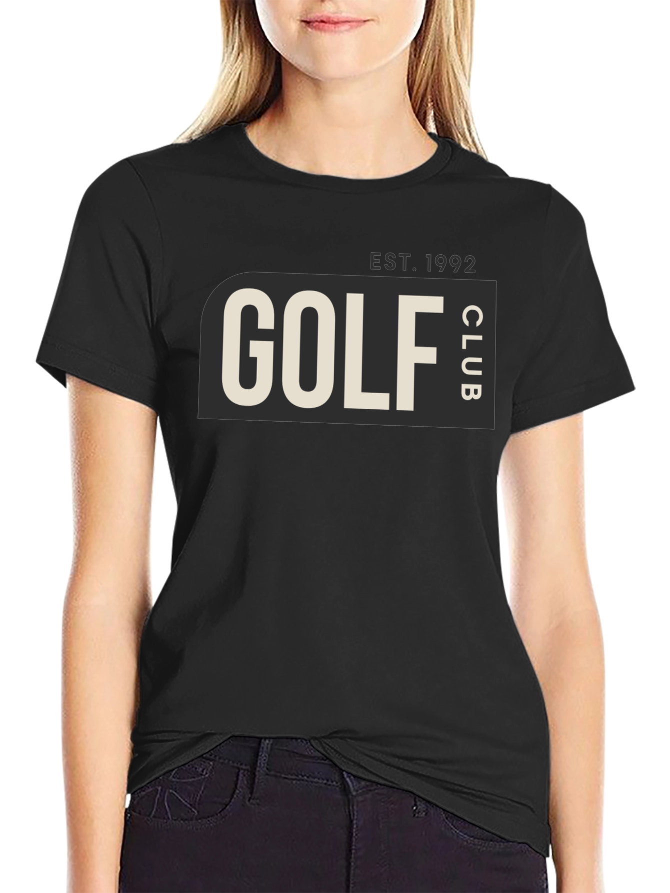 Black Golf Club EST. 1992 Tee - Stylish Black Cotton T-Shirt view 2