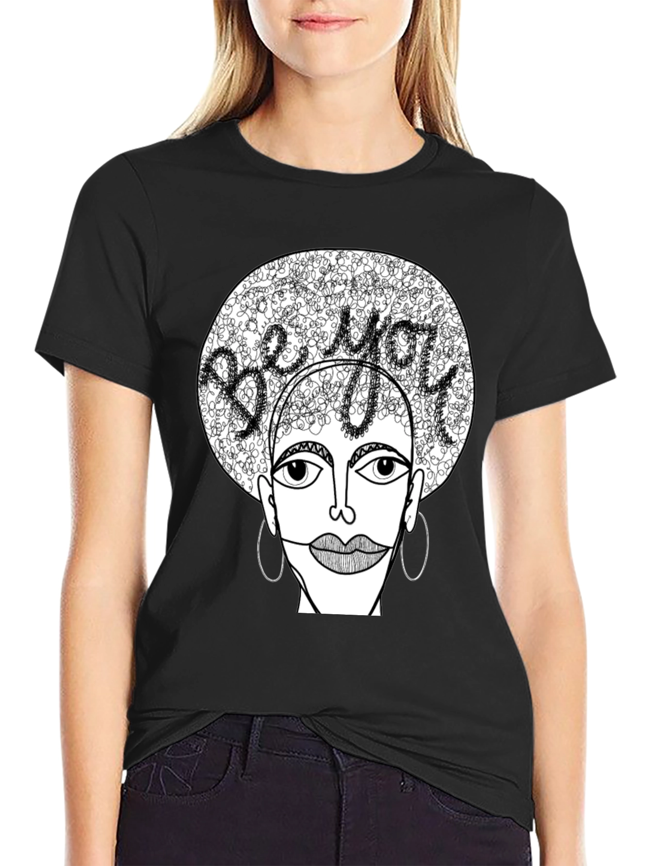 Black Be You Graphic Tee - Unique Artistic Design view 2