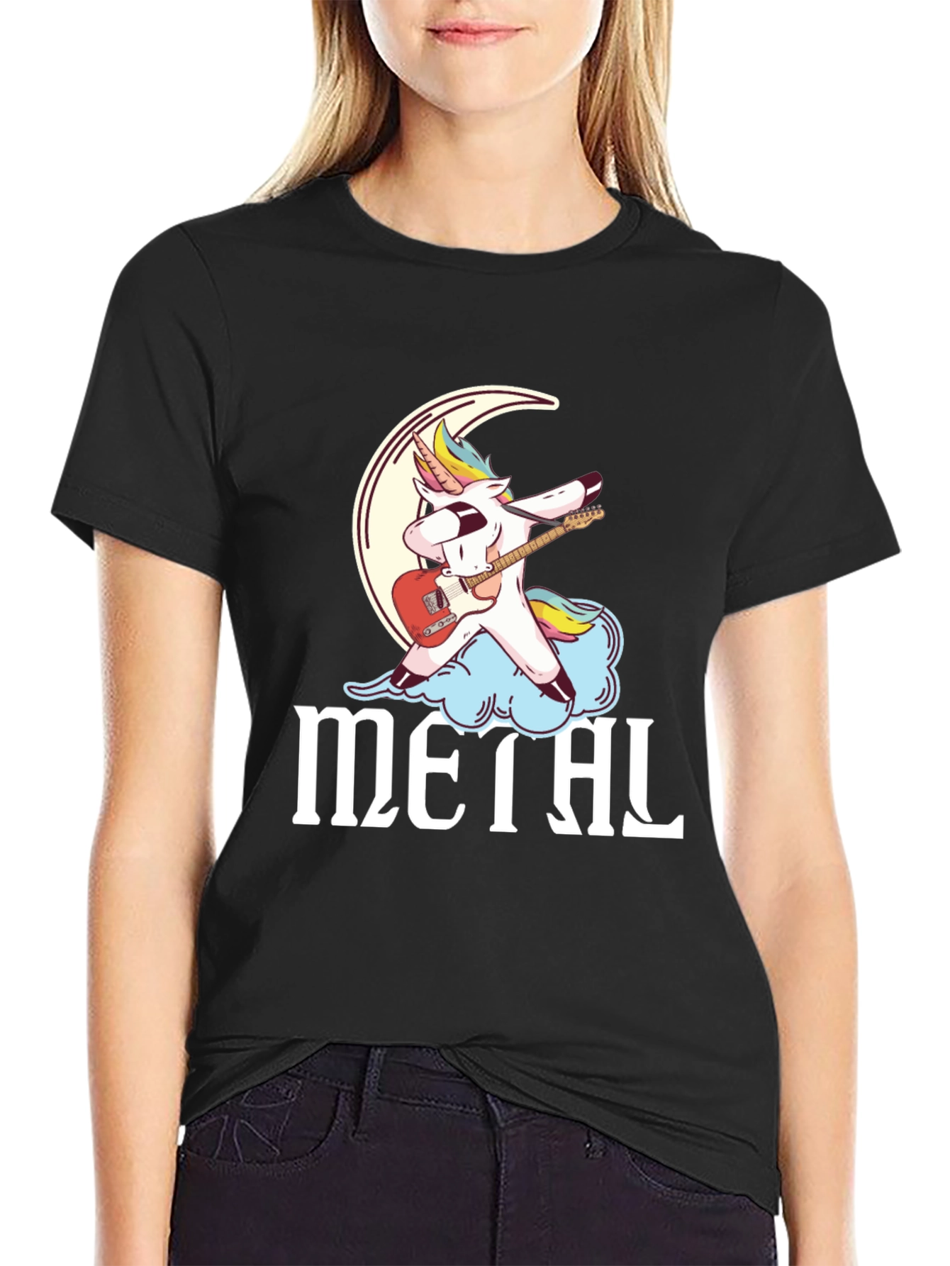 Black Unicorn Metal Dab T-Shirt - Rock On! view 2
