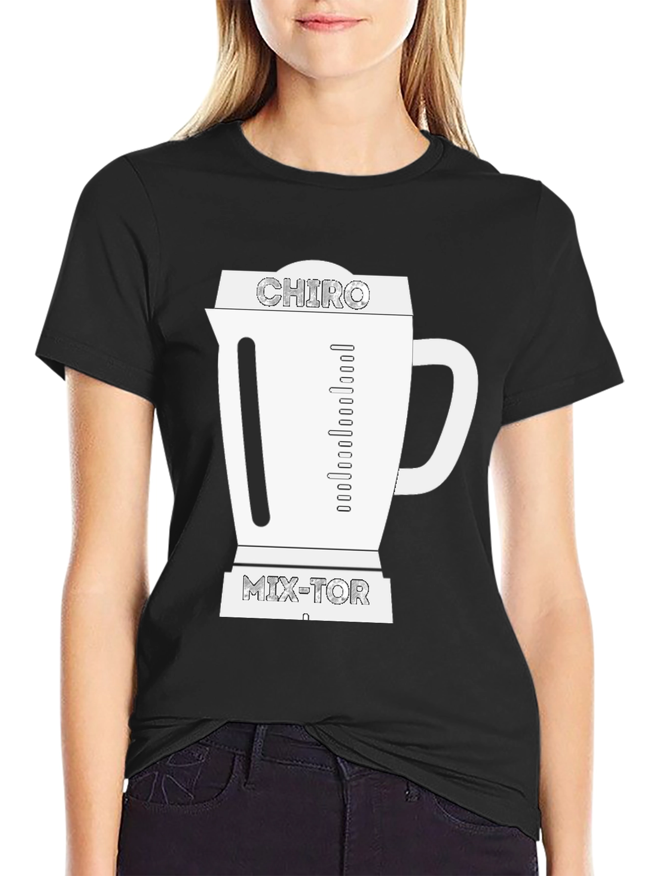 Black Chiro Mix-Tor Graphic T-Shirt - Novelty Chiropractic Tee view 2