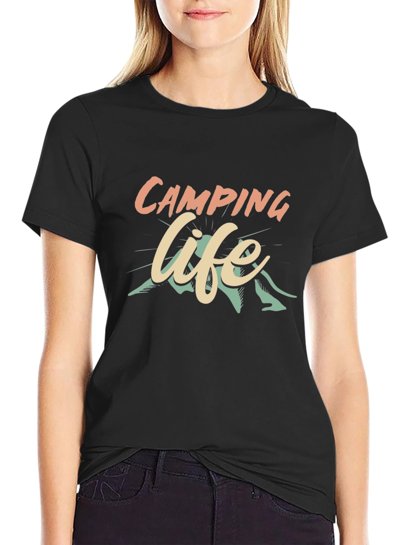 Black Camping Life Graphic Tee view 2
