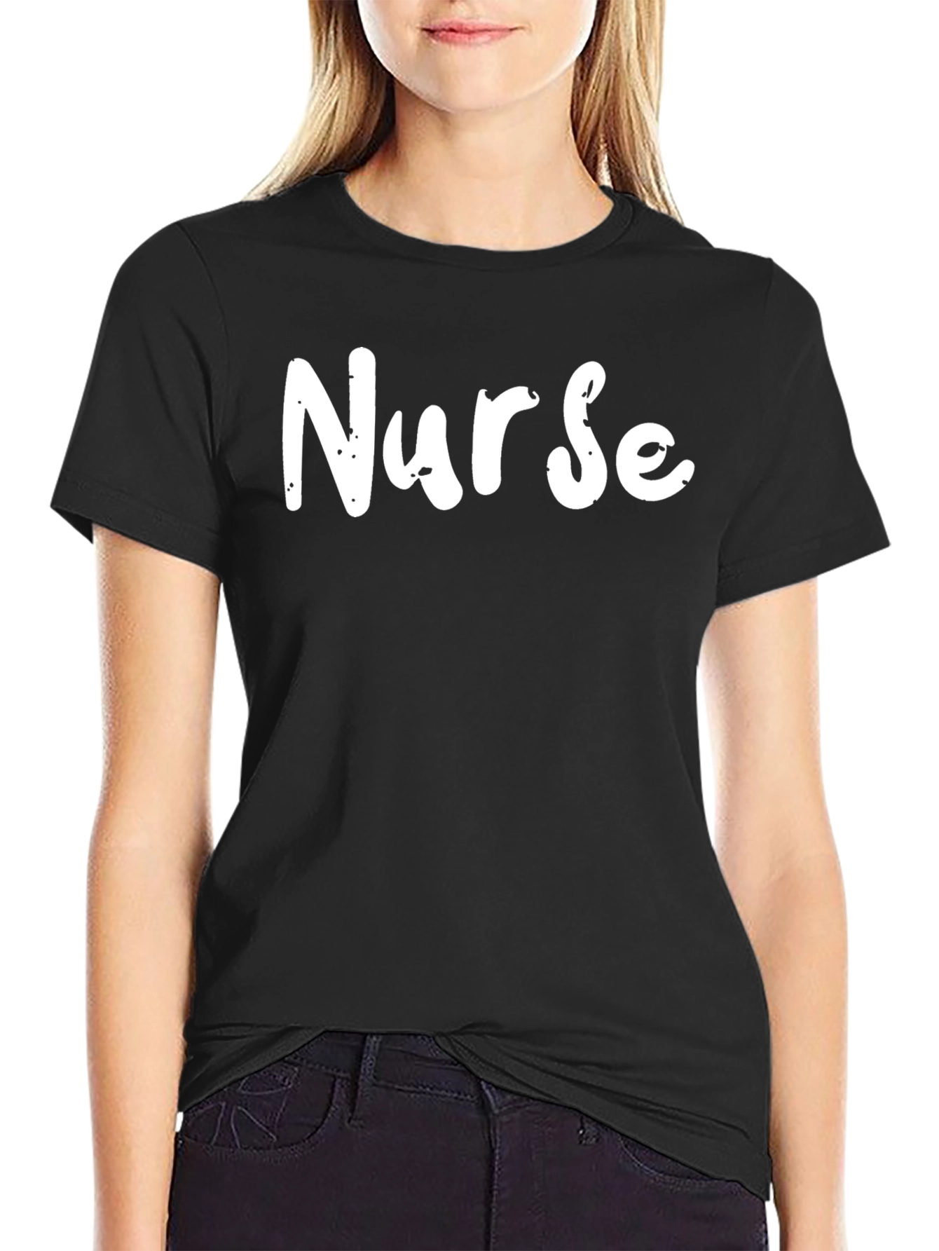 Black Nurse Graphic T-Shirt - Medical Profession Tee view 2