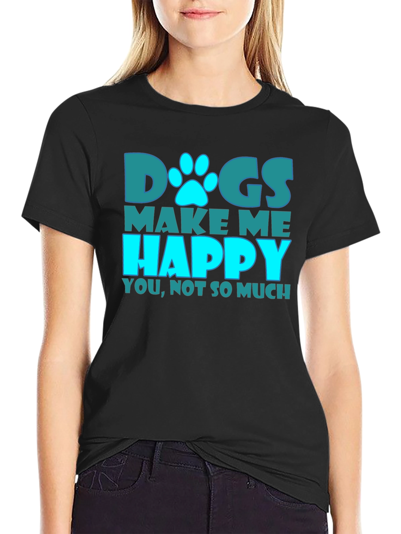 Black Dogs Make Me Happy Graphic Tee view 2