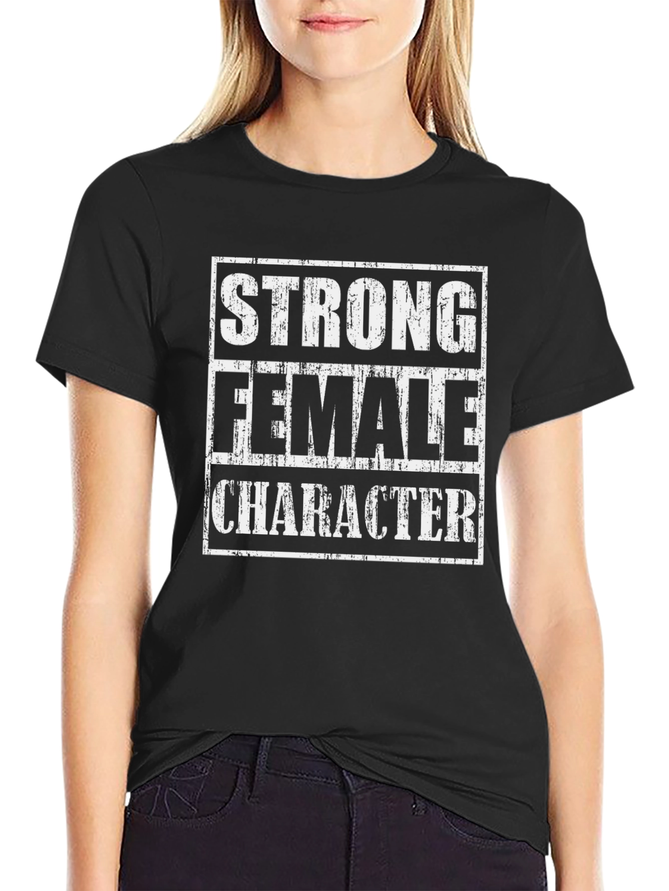 Black Strong Female Character Graphic Tee view 2