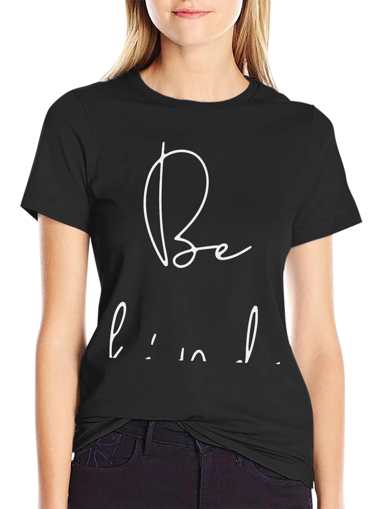 Black Be Kind Graphic Tee - Minimalist Unisex T-Shirt view 2