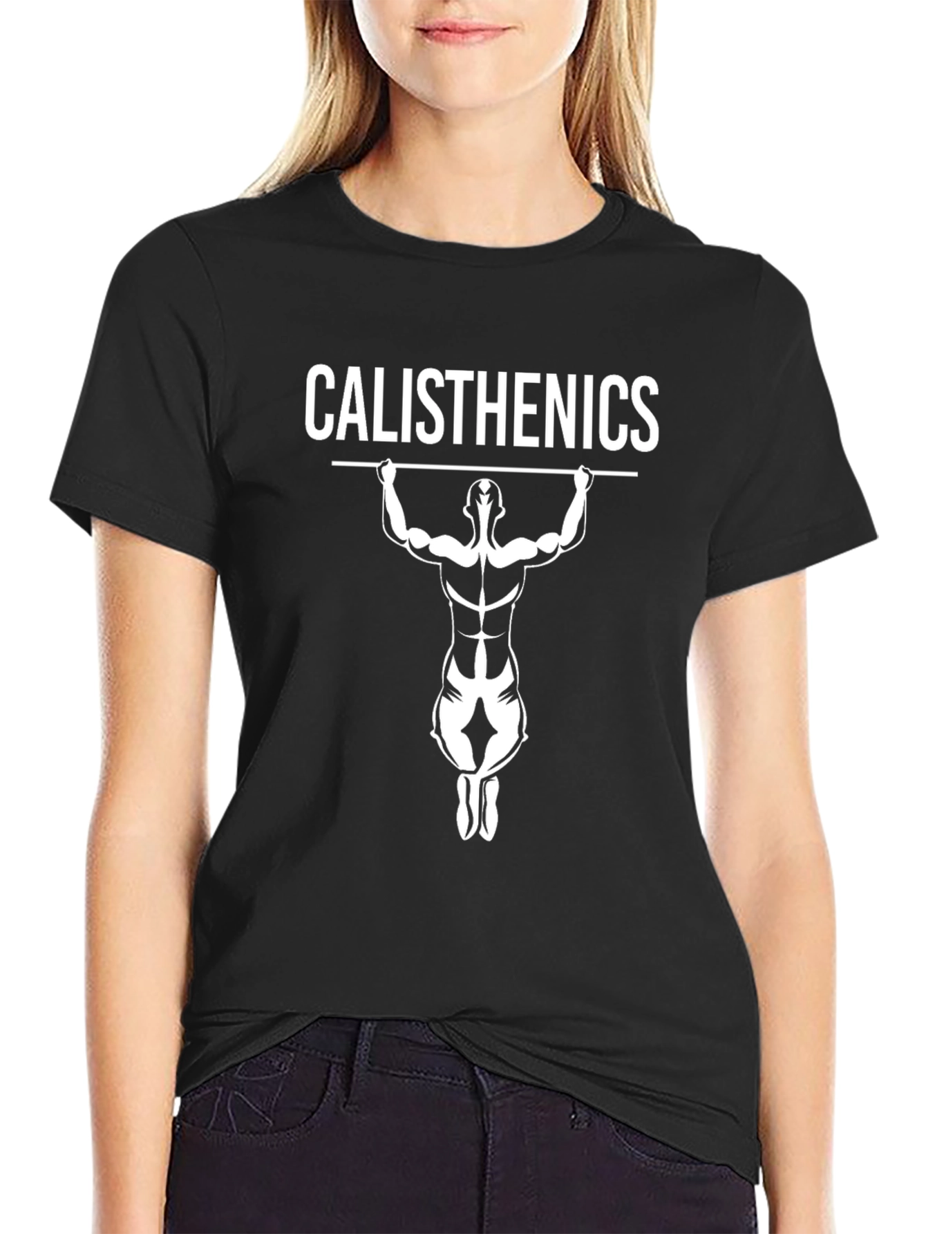 Black Calisthenics Graphic T-Shirt - Black, Fitness Apparel view 2