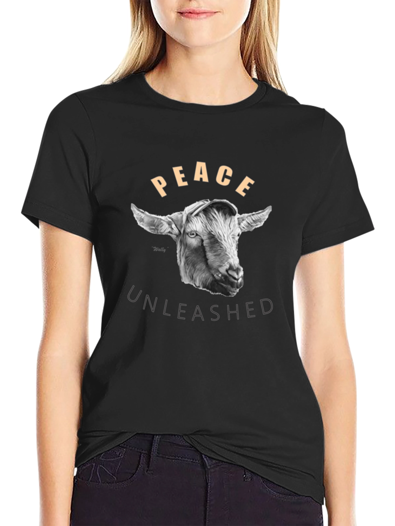 Peace Unleashed Goat Graphic Tee - Black - 2