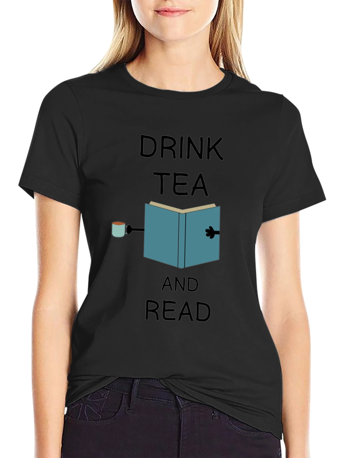 Black Drink Tea and Read Graphic T-Shirt view 2