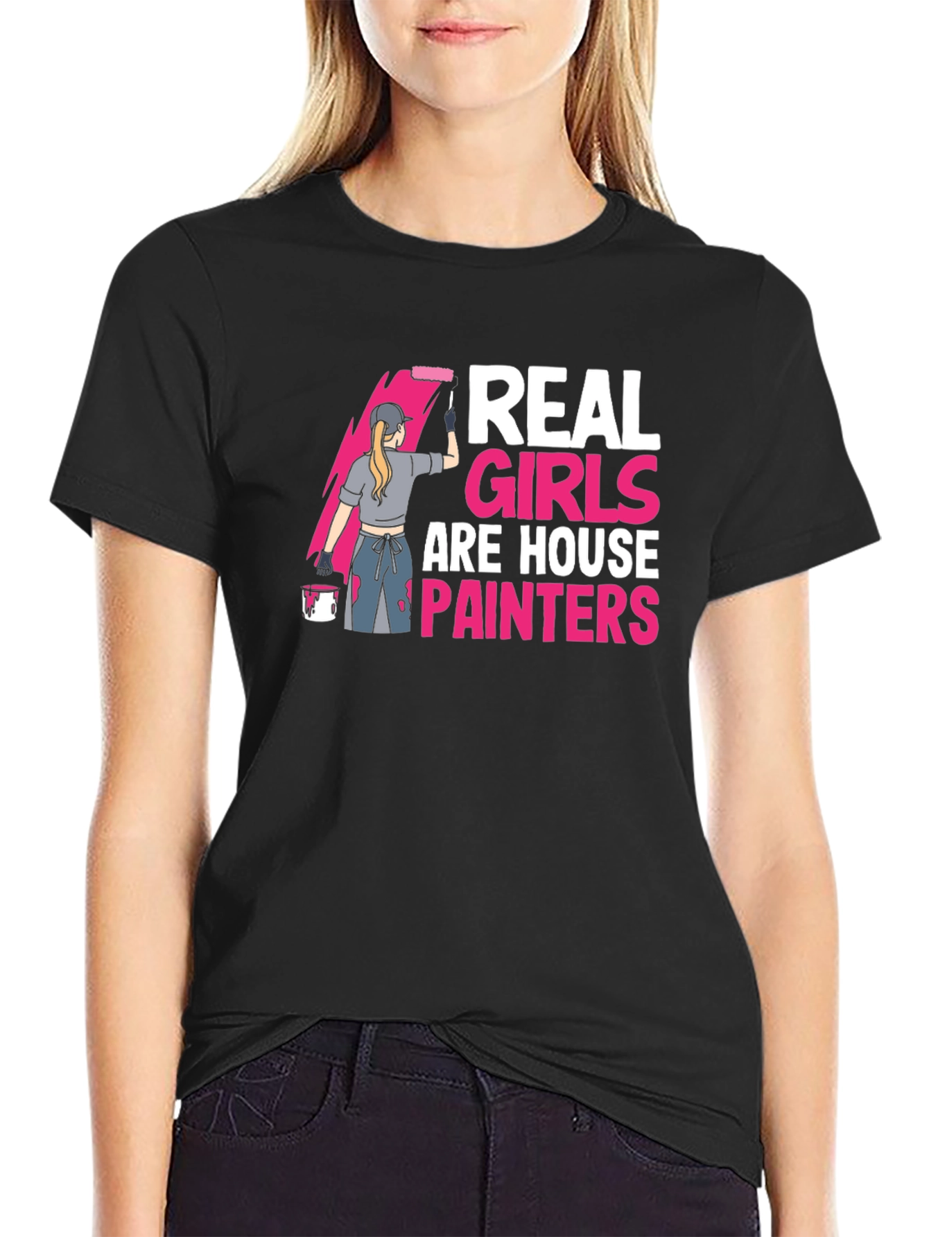 Black Real Girls are House Painters T-Shirt view 2